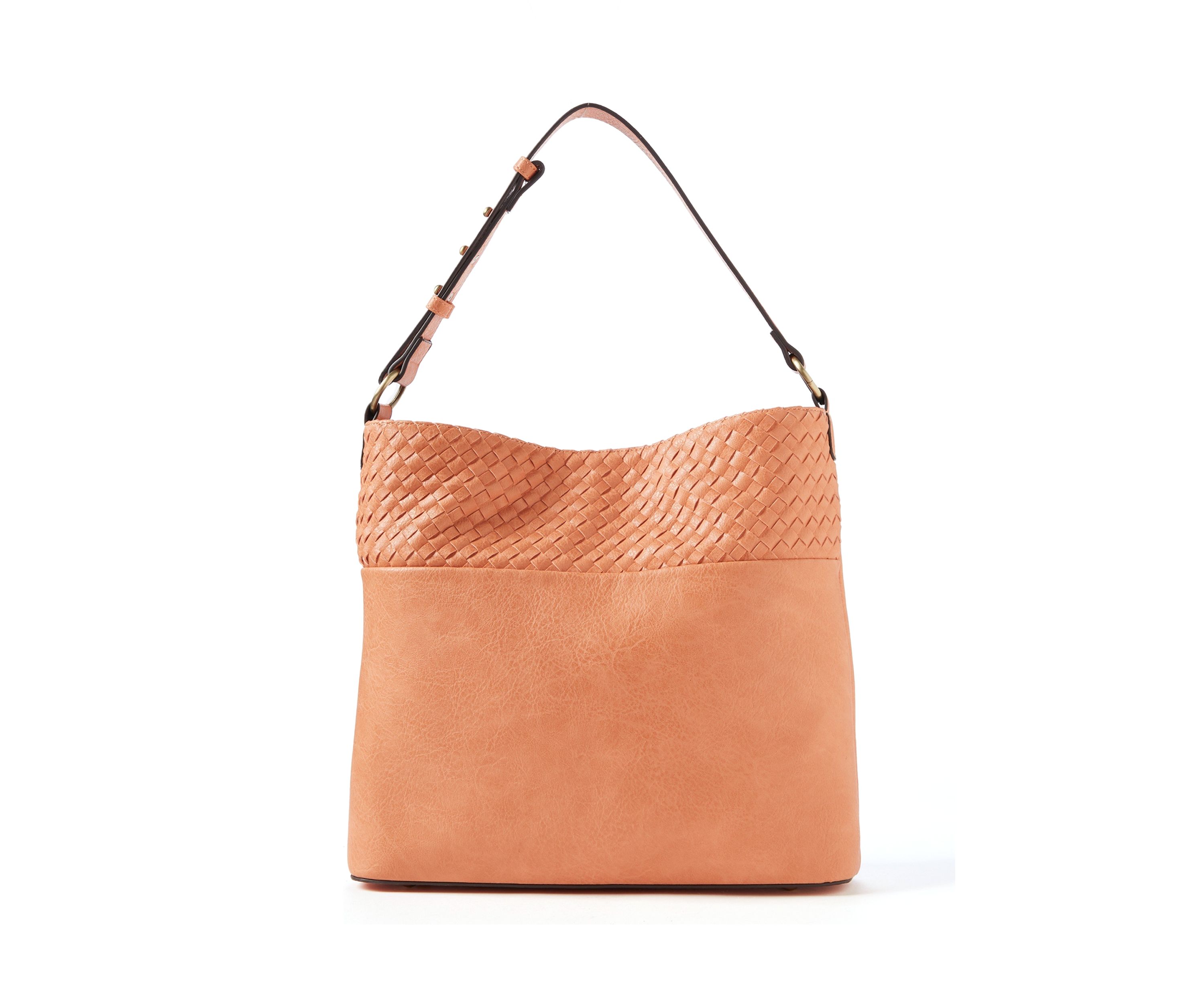 Woven Contrast Hobo Bag