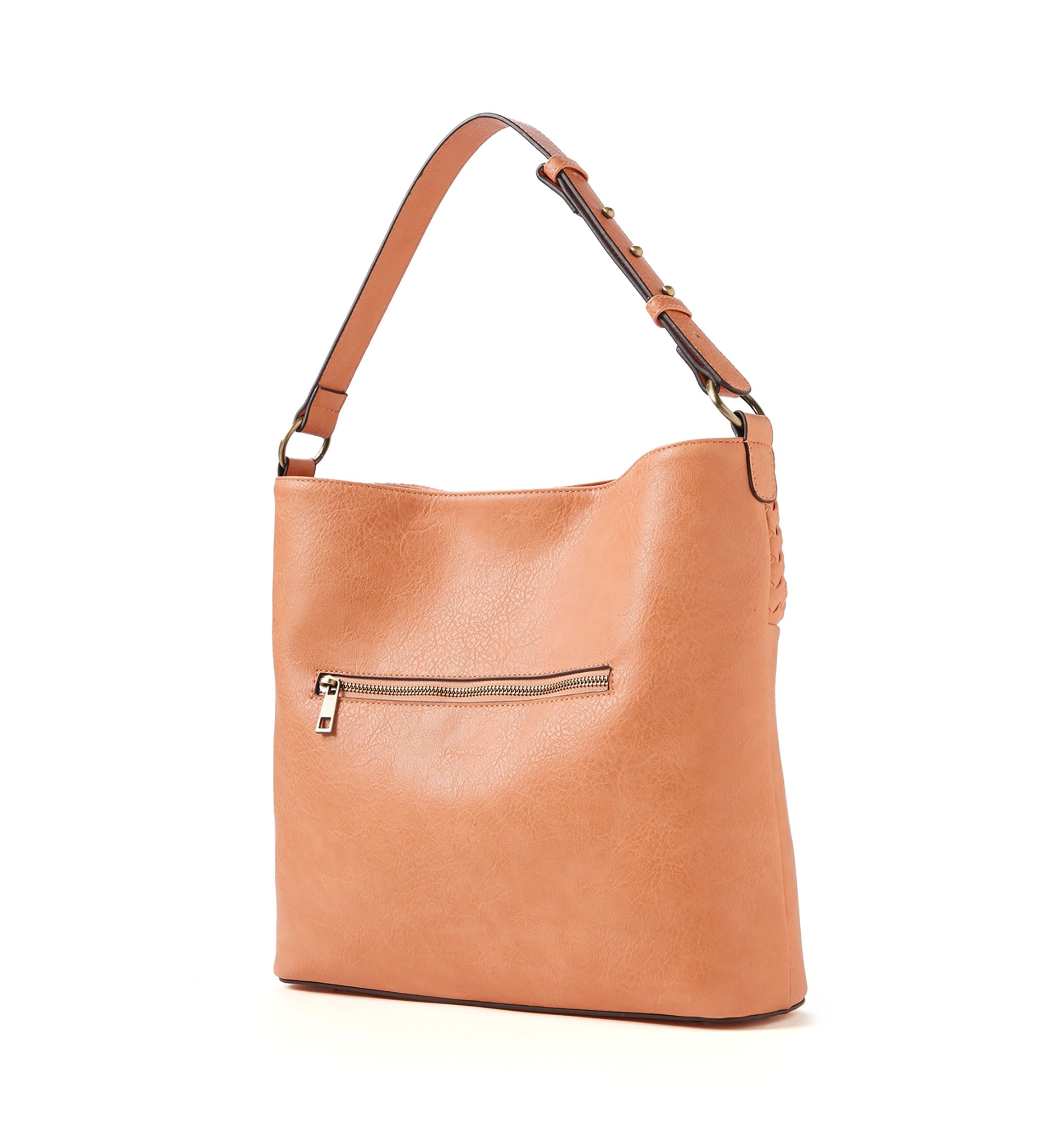 Woven Contrast Hobo Bag