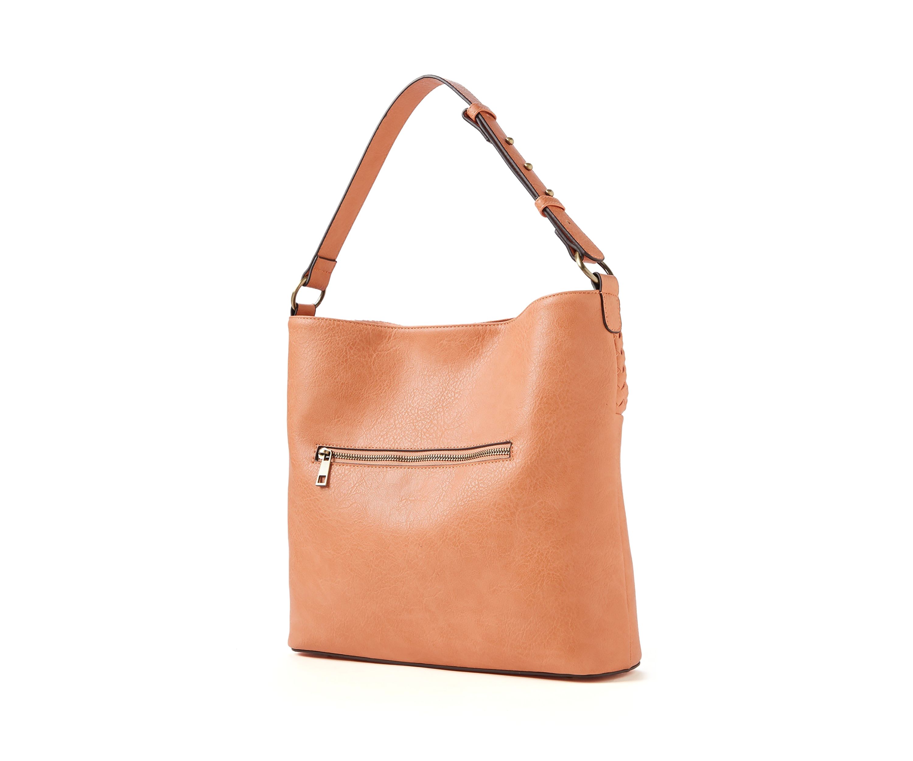 Woven Contrast Hobo Bag