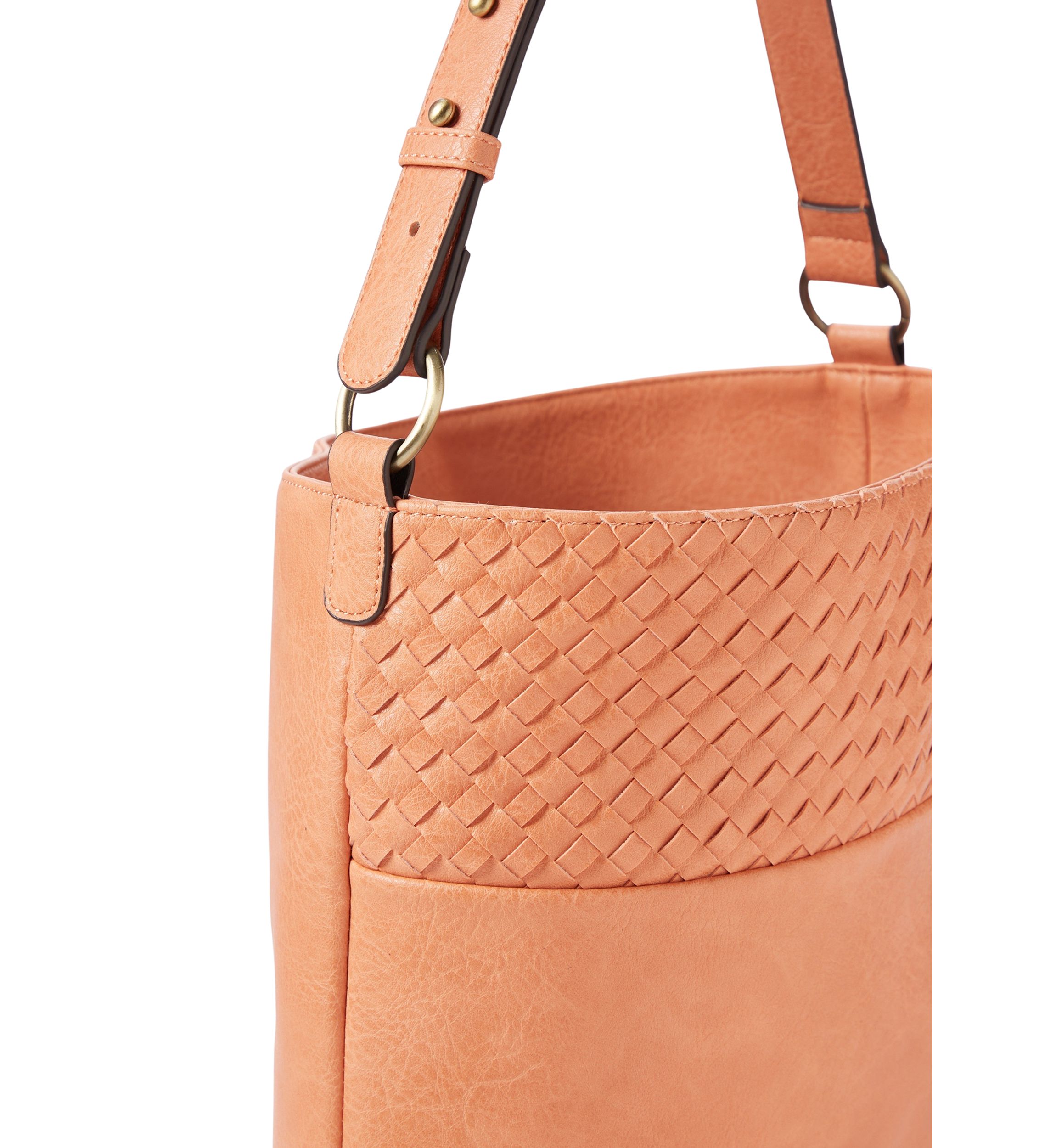 Woven Contrast Hobo Bag