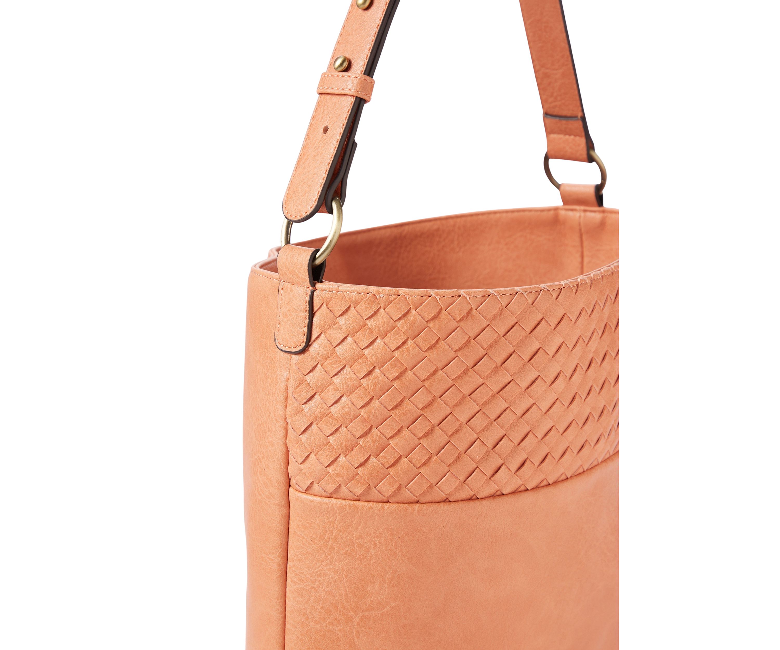 Woven Contrast Hobo Bag