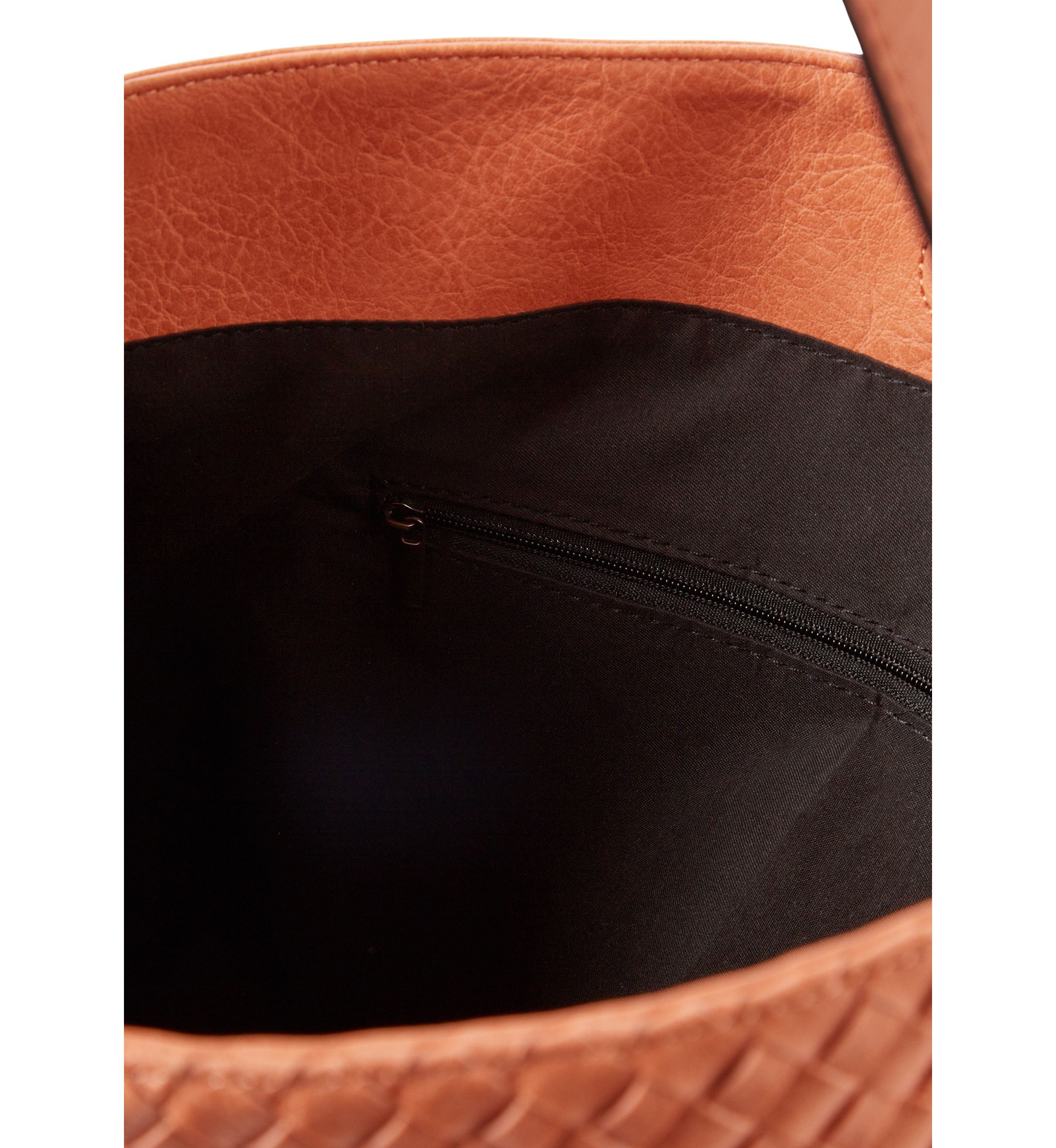 Woven Contrast Hobo Bag