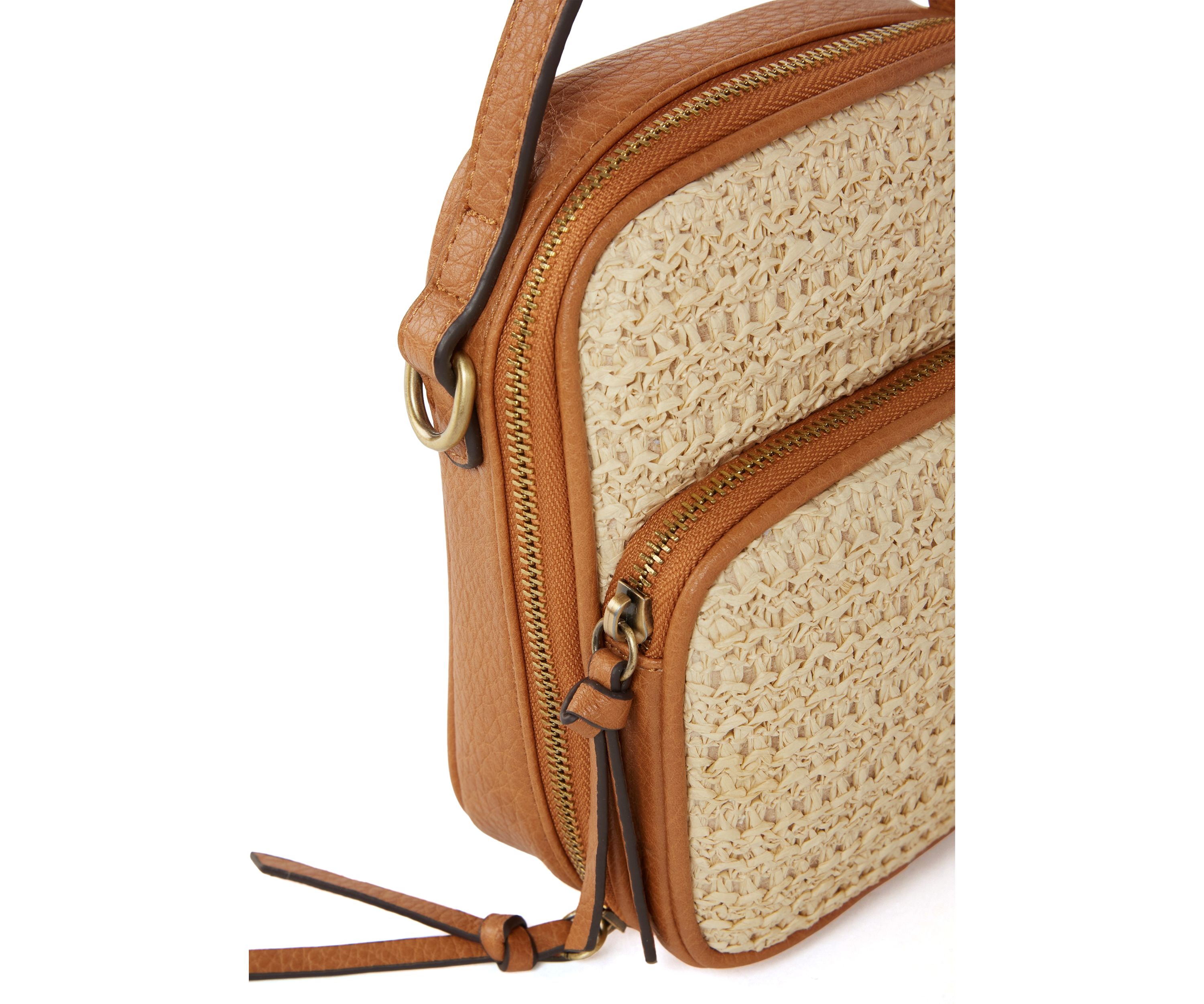 Straw Natural Phone Crossbody Bag