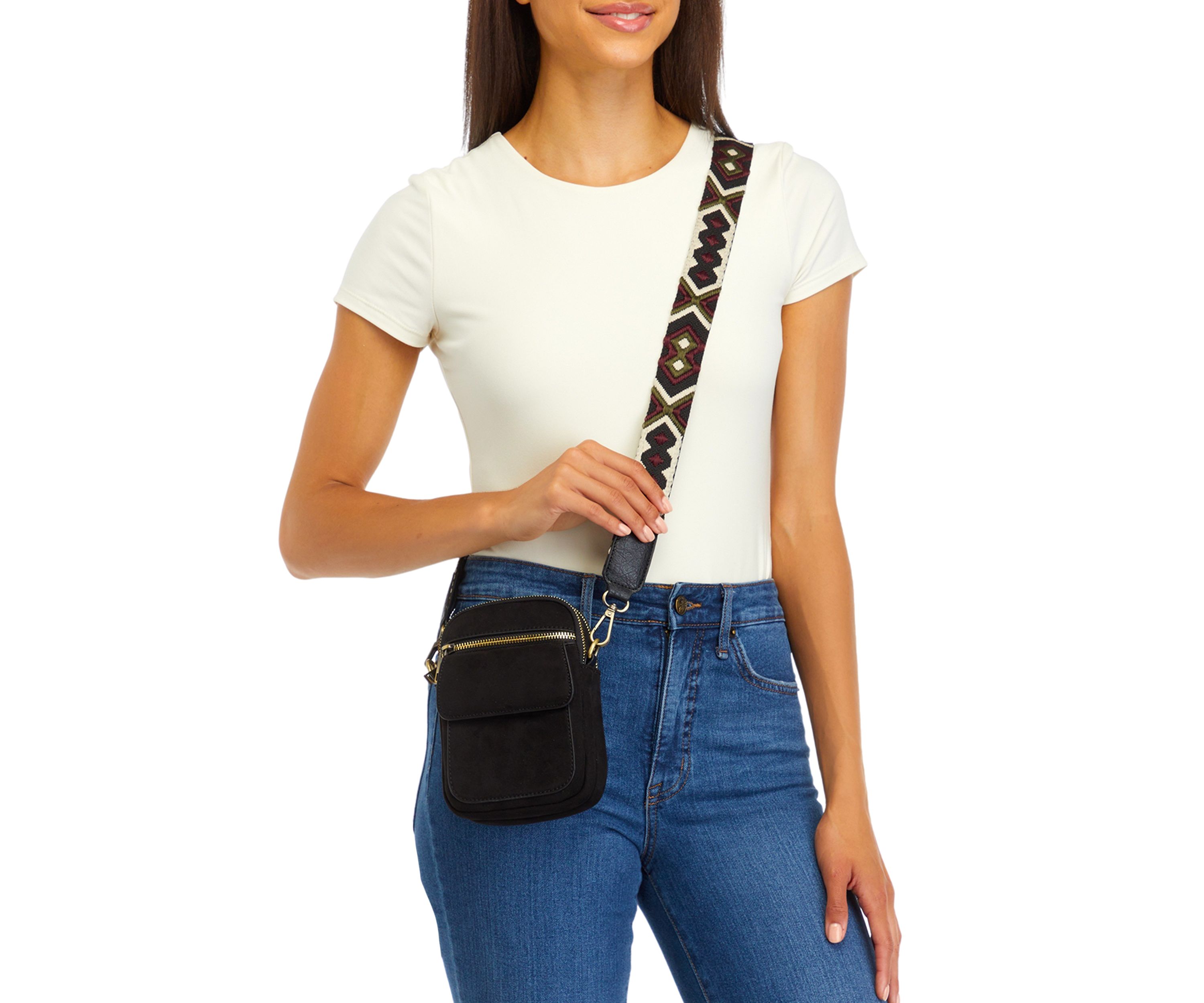 Faux Suede Crossbody