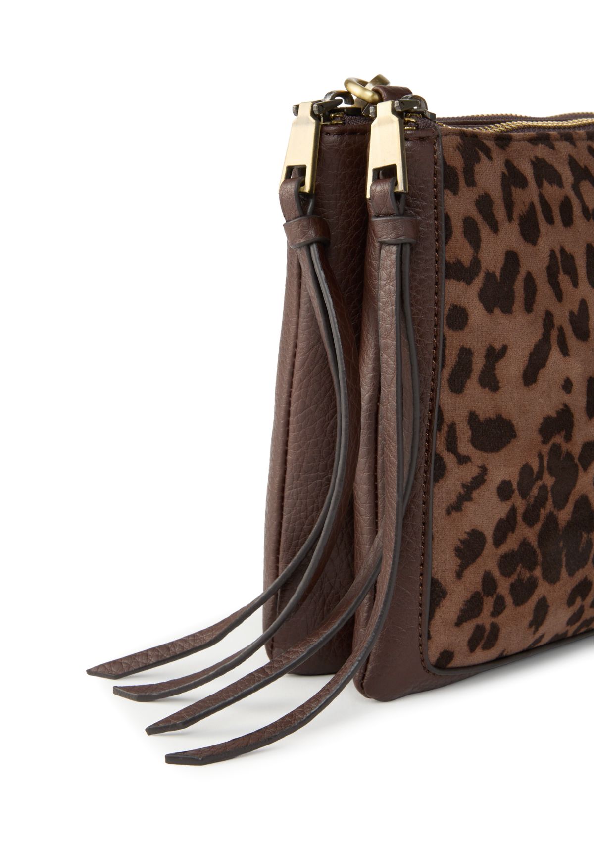 Crossbody with Leopard Faux Suede 