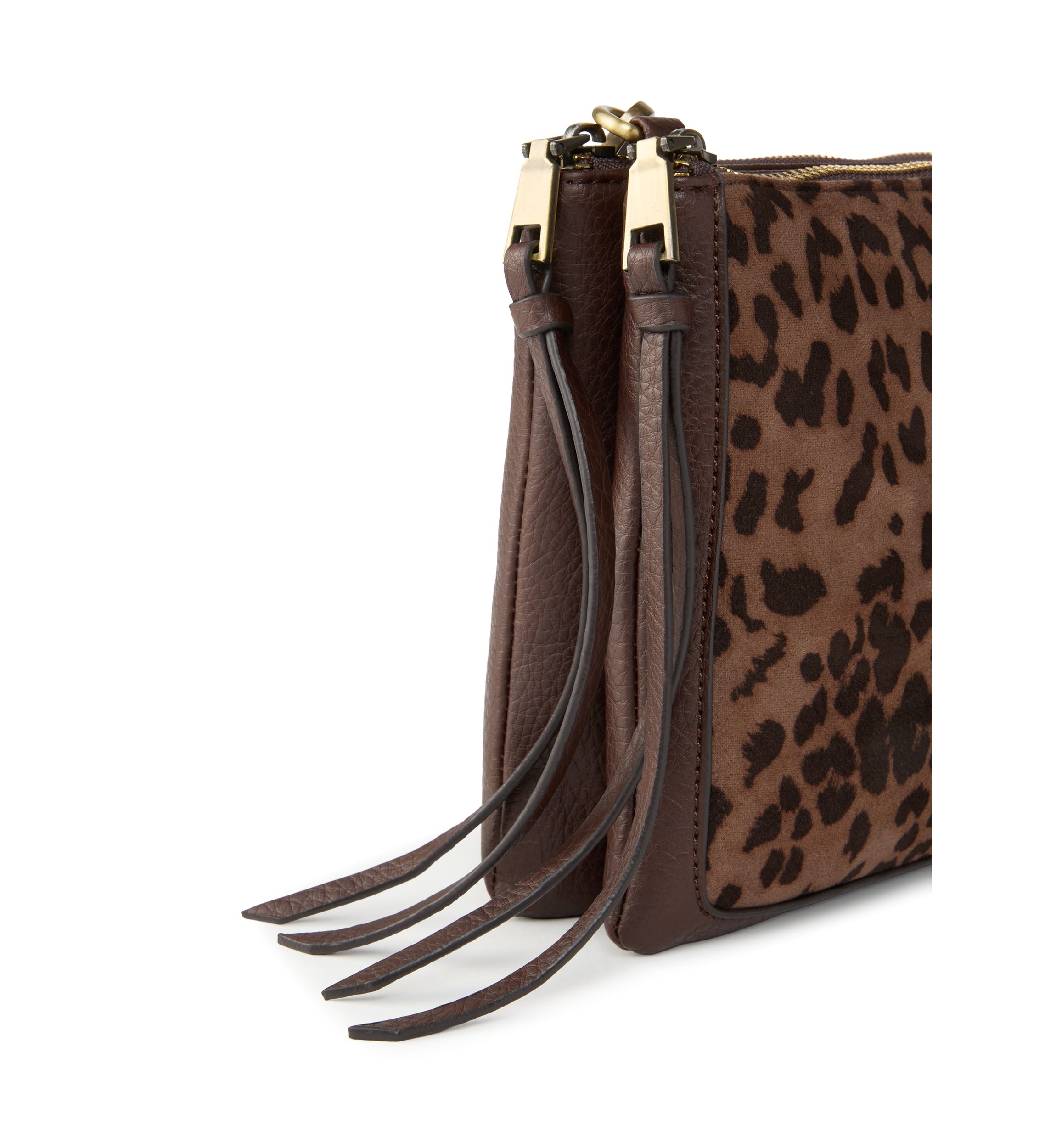 Crossbody with Leopard Faux Suede 