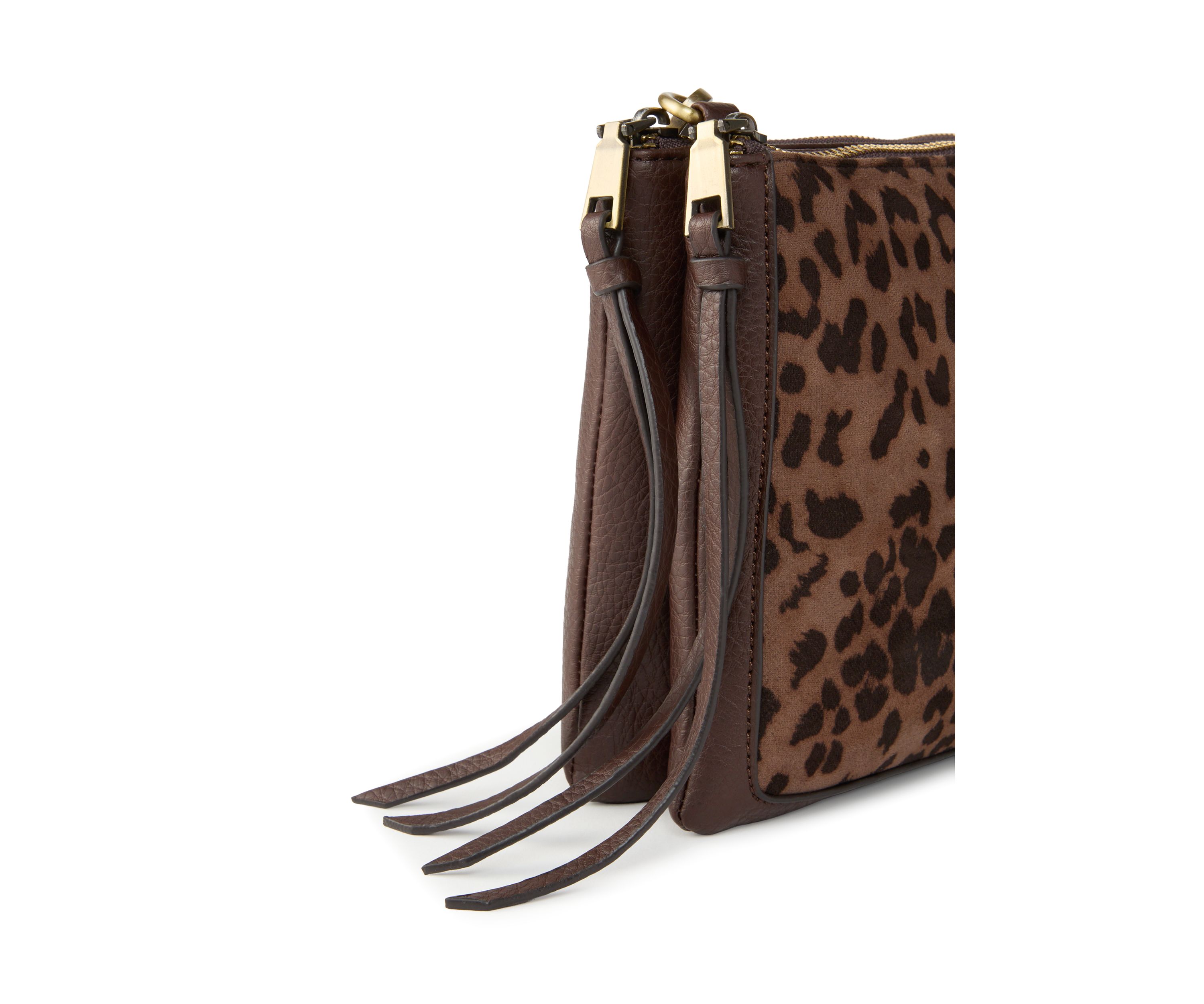 Crossbody with Leopard Faux Suede 