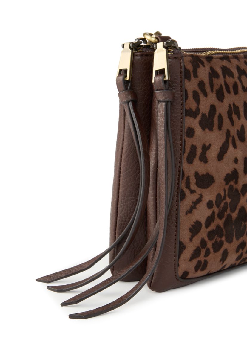 Crossbody with Leopard Faux Suede 
