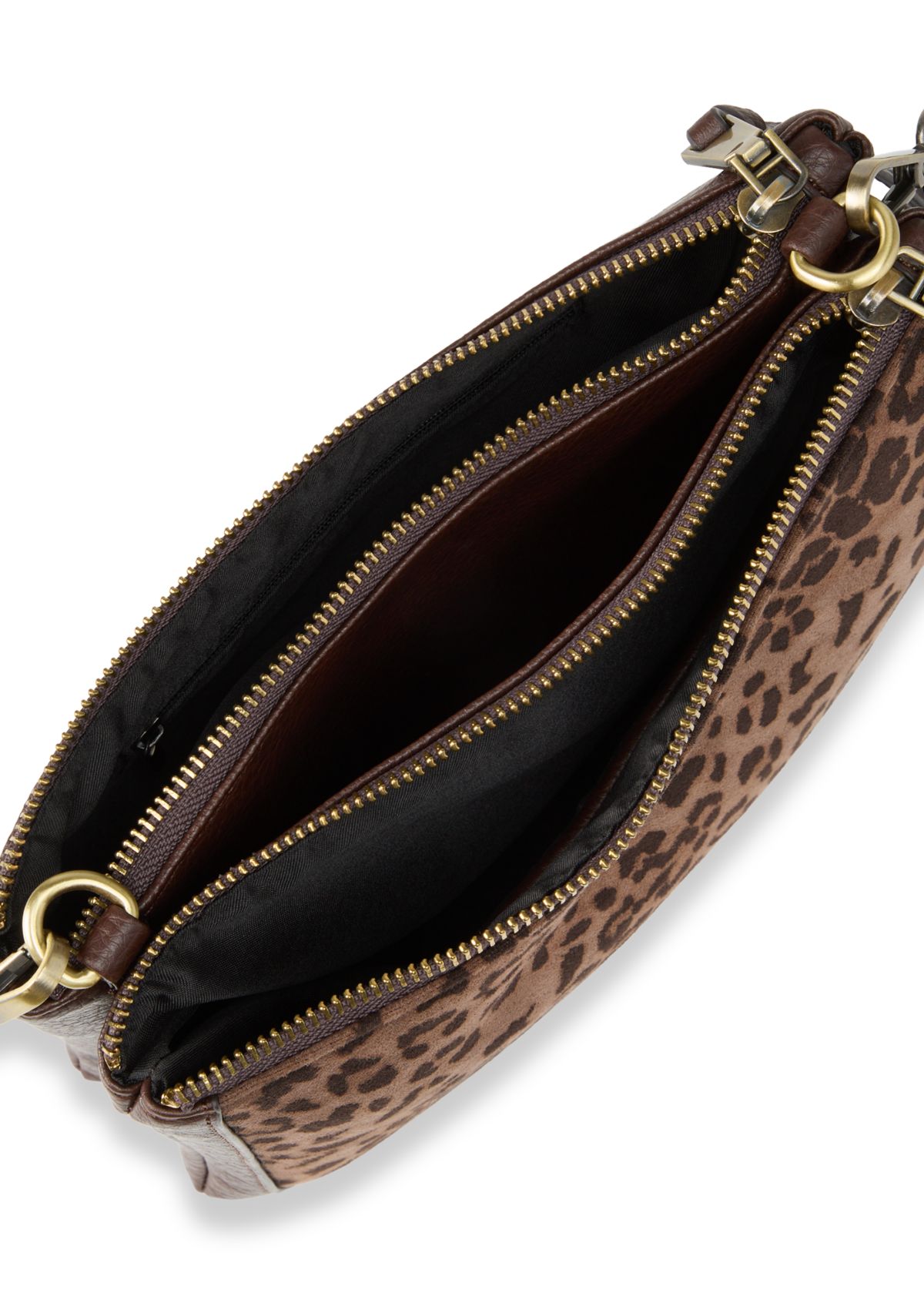Crossbody with Leopard Faux Suede 