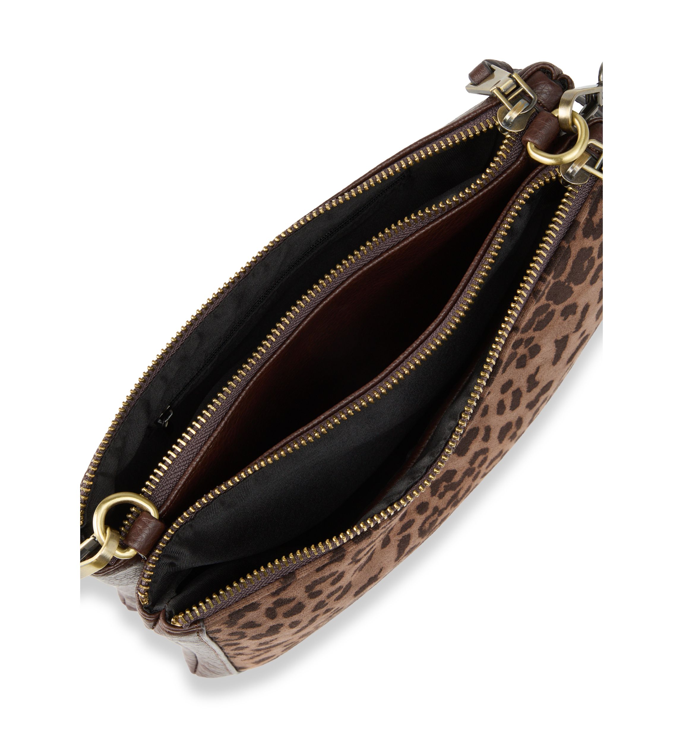 Crossbody with Leopard Faux Suede 
