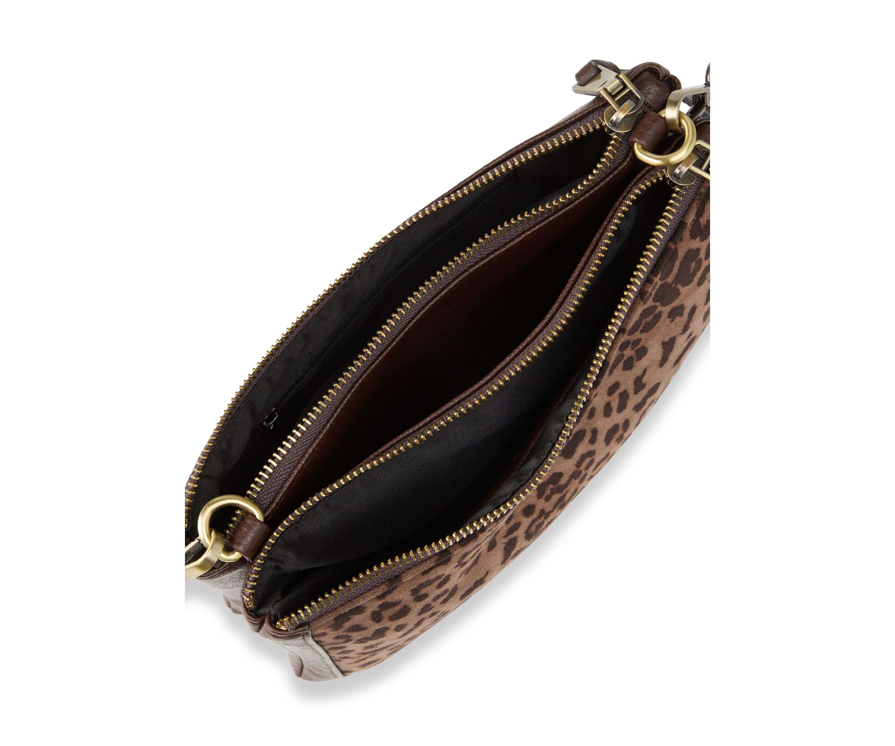 Crossbody with Leopard Faux Suede 