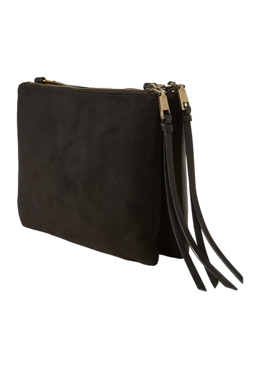 Faux Suede Mix Crossbody