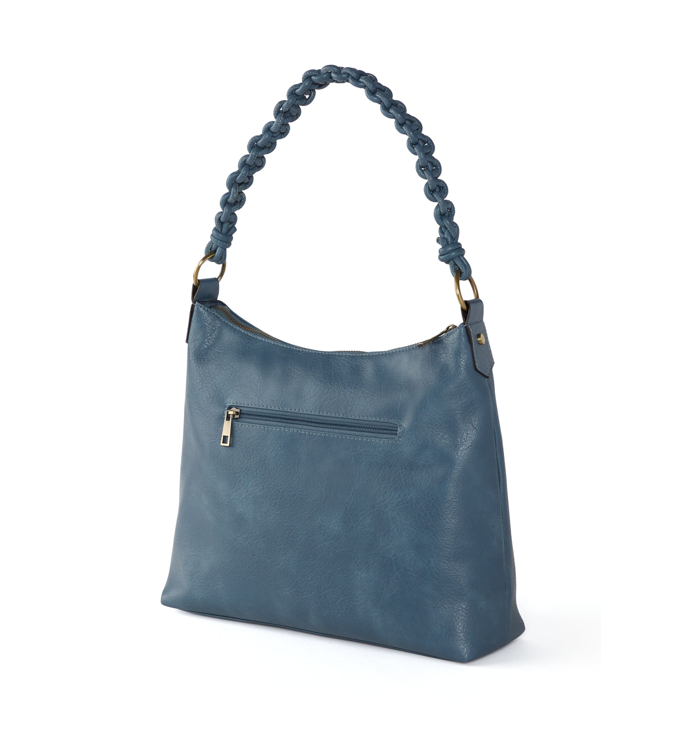 Hobo Bag with Braided Crossbody Strap