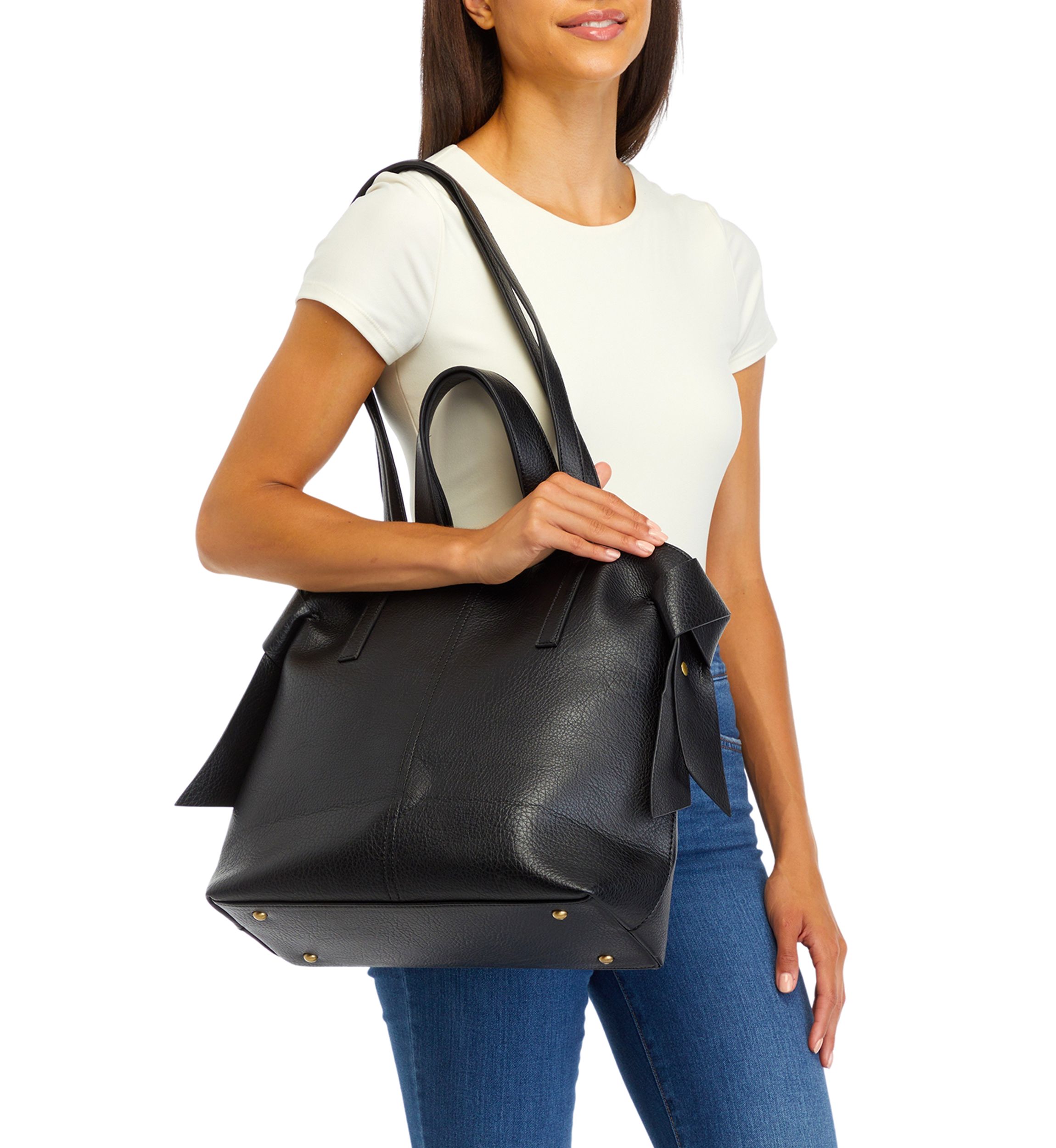 Double Handle Tote with Knot Detail
