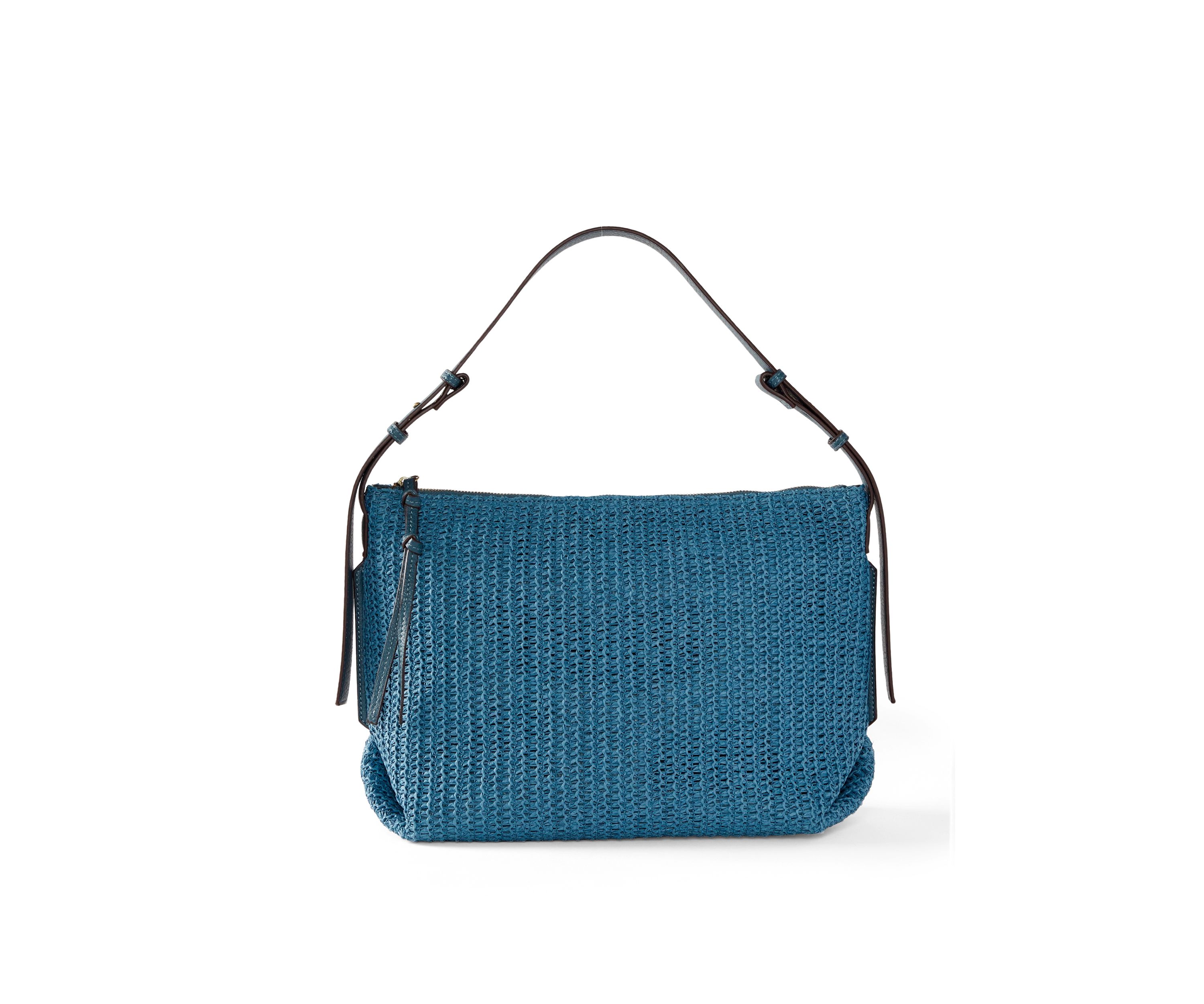 Straw Denim Hobo Bag