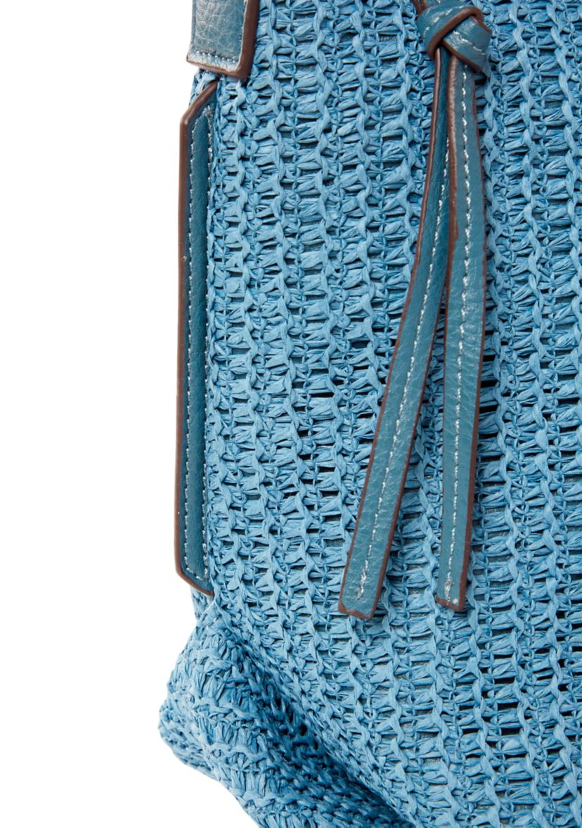 Straw Denim Hobo Bag