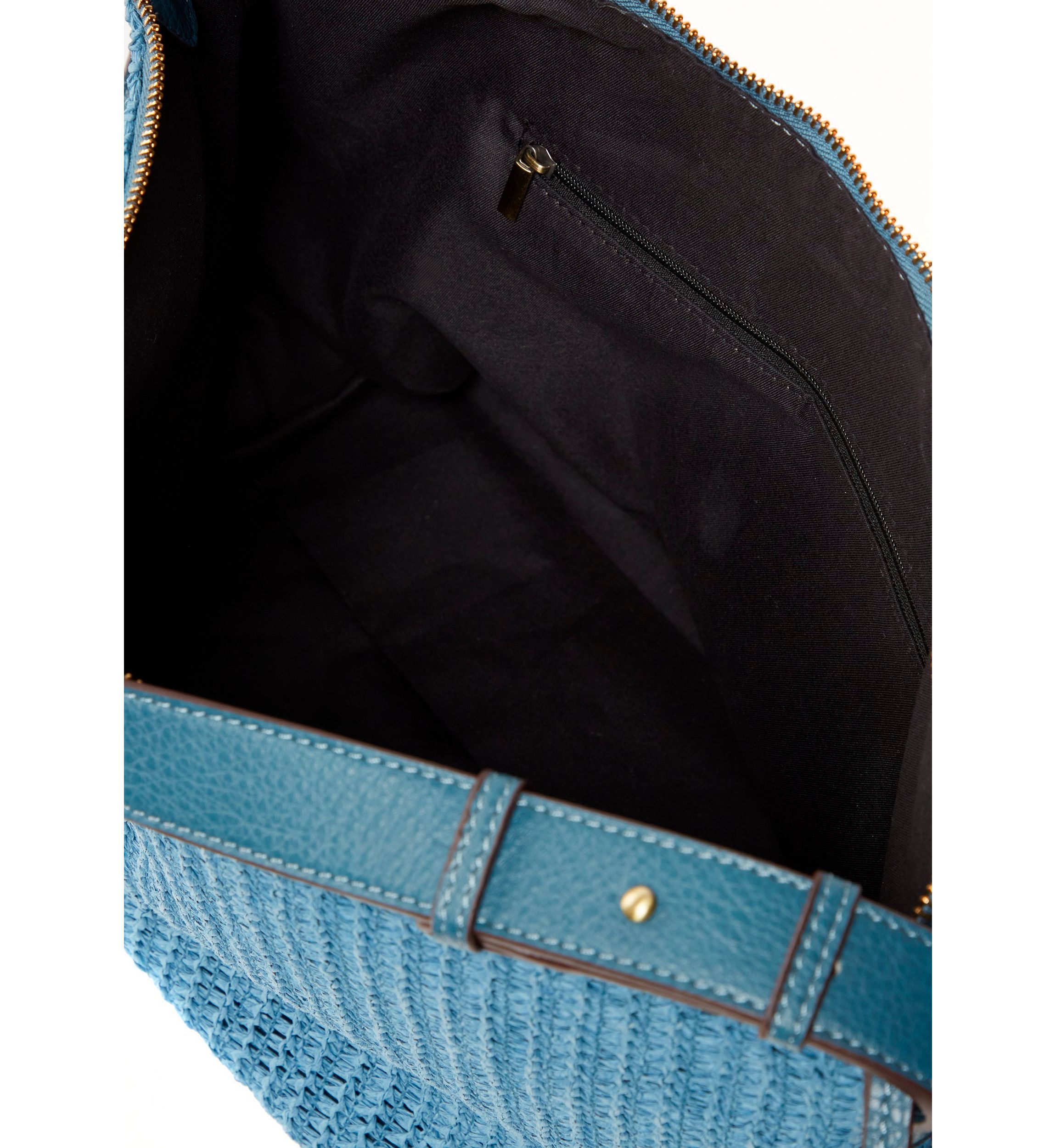 Straw Denim Hobo Bag