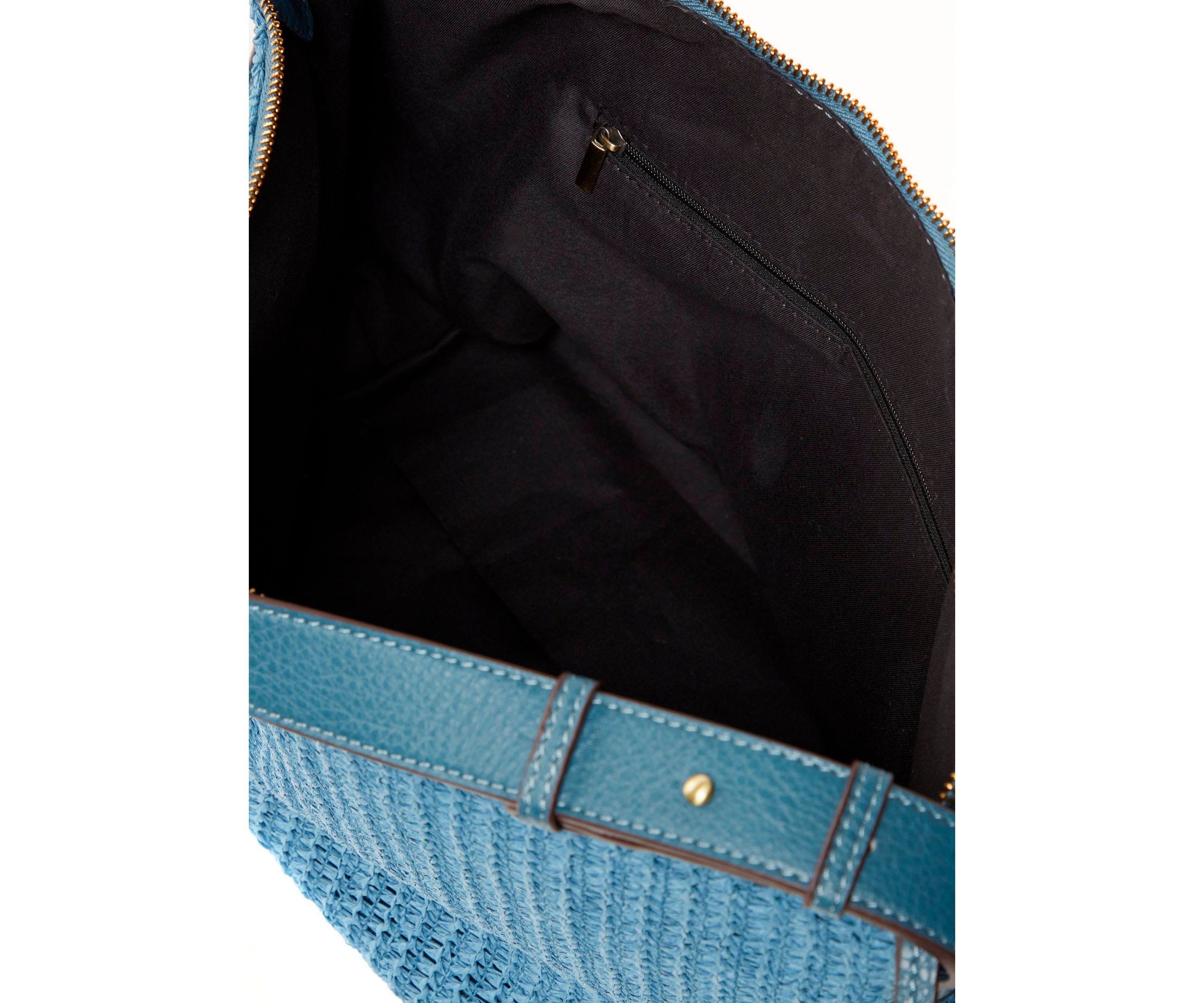 Straw Denim Hobo Bag