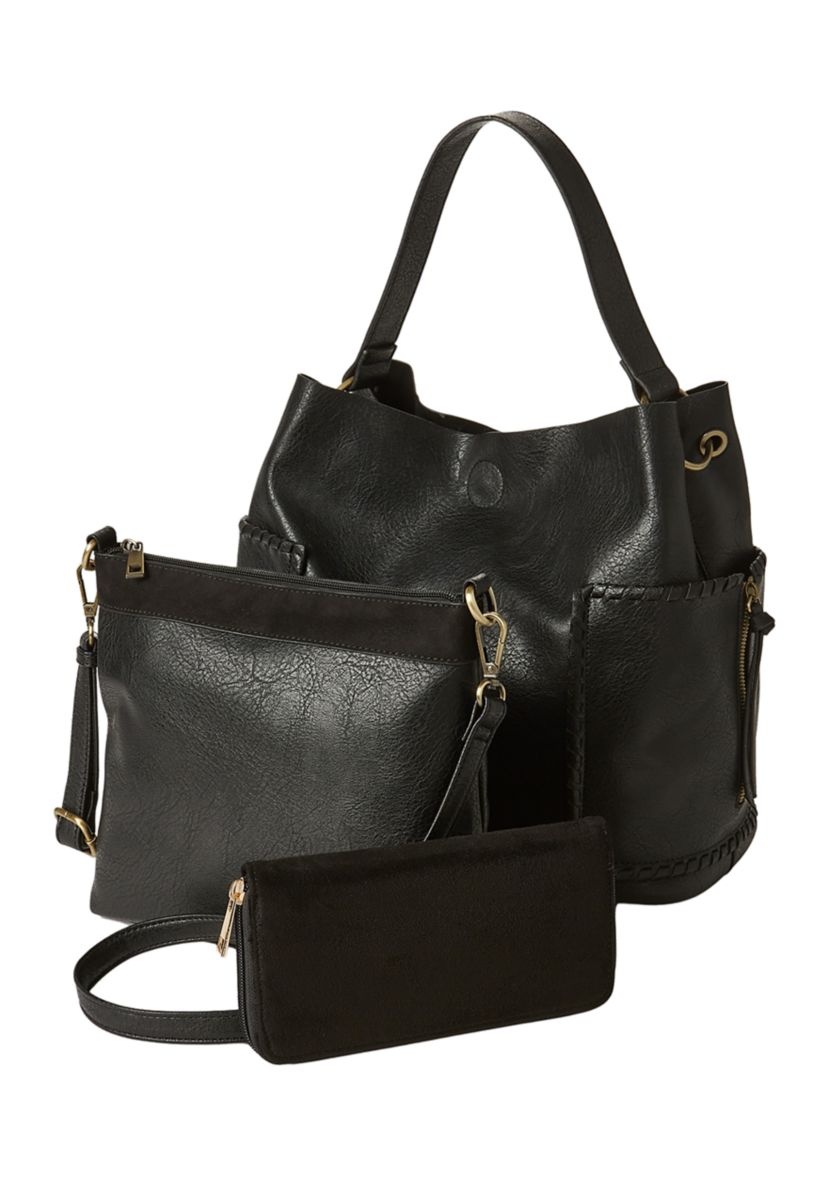 3 in 1 Hobo Bag with Crossbody and Wallet