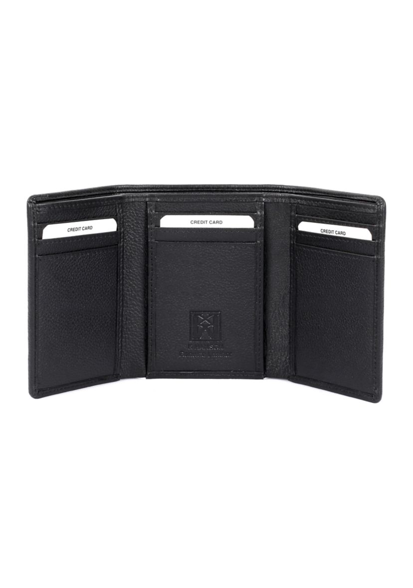 RFID Blocking Tri-fold Leather Wallet