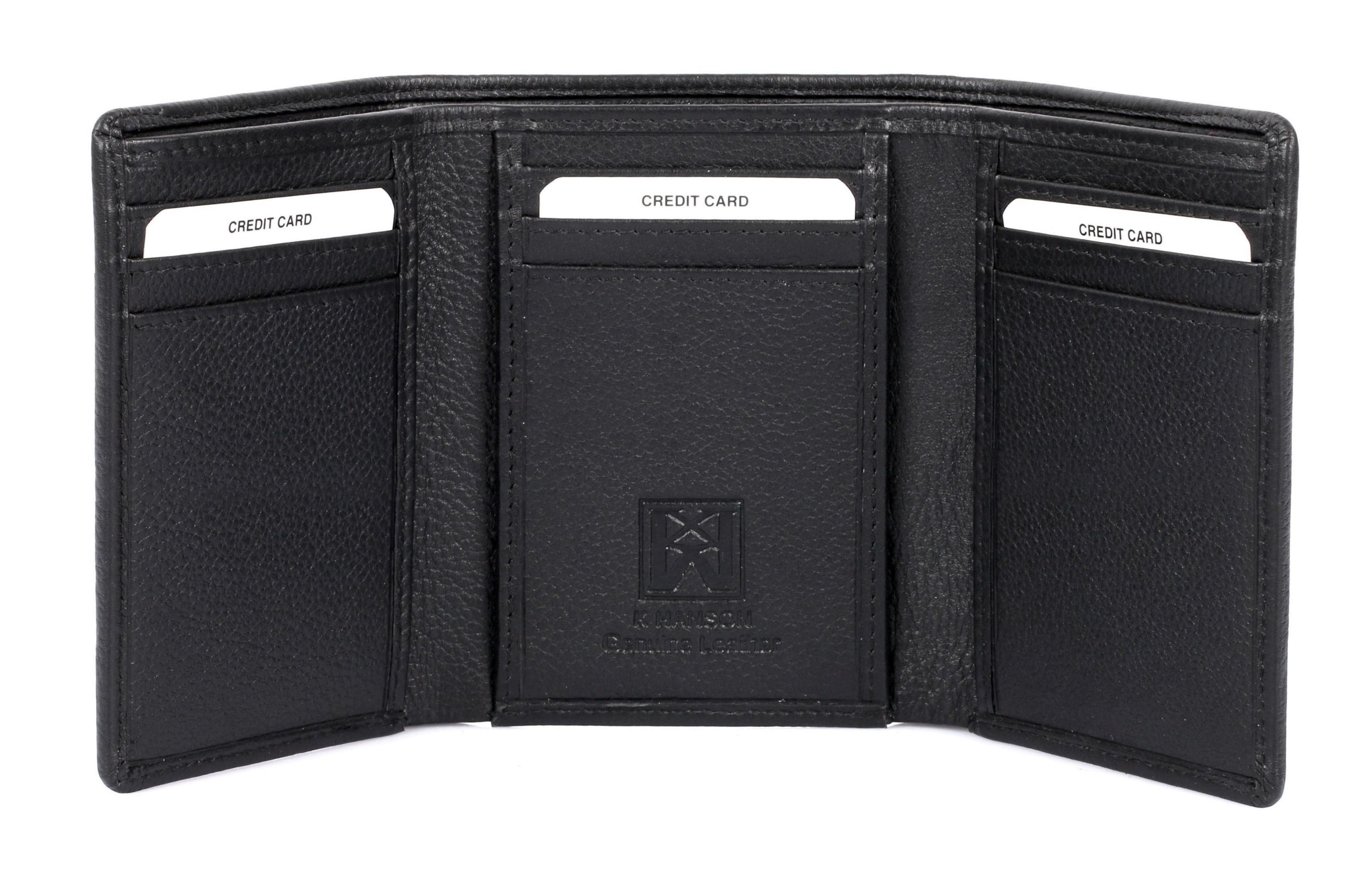 RFID Blocking Tri-fold Leather Wallet