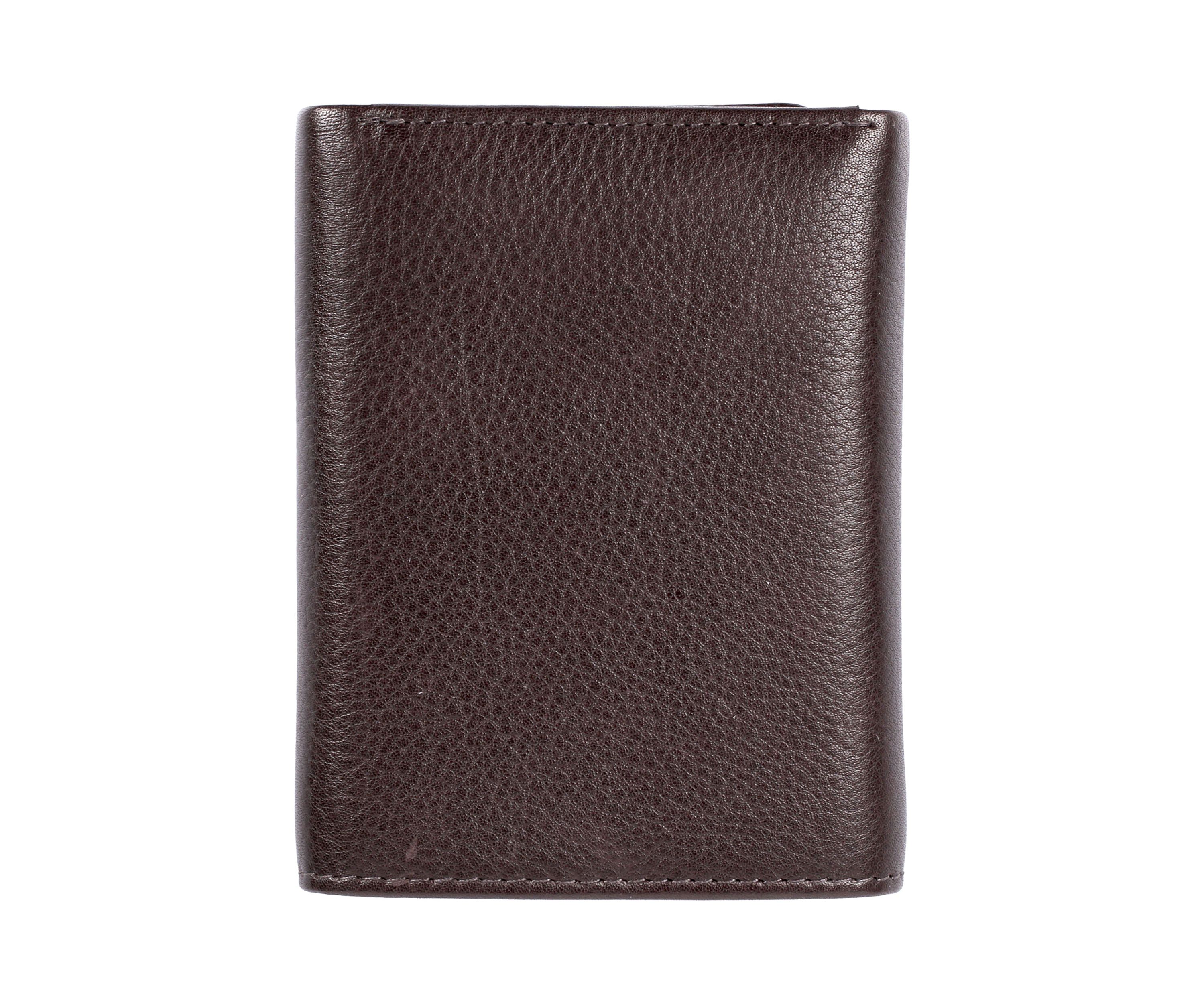 RFID Blocking Tri-fold Leather Wallet