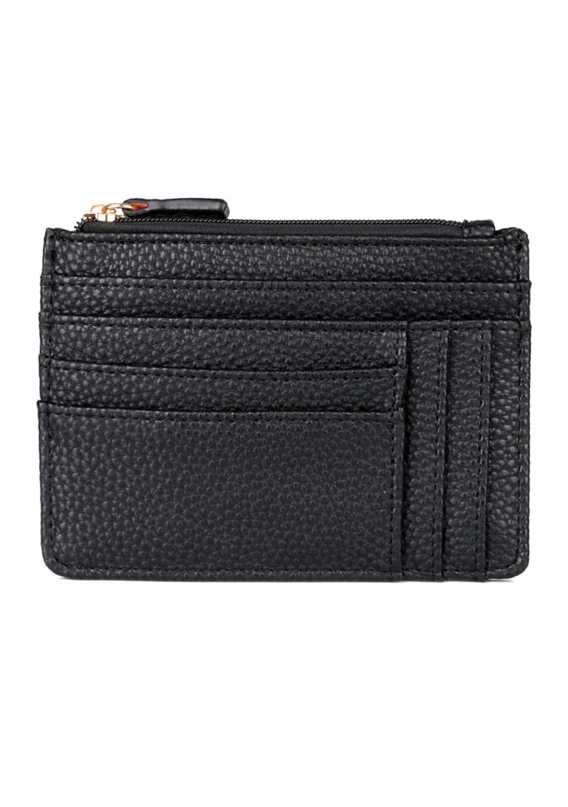 Solid Pebble Vegan Leather Slot Coin Case