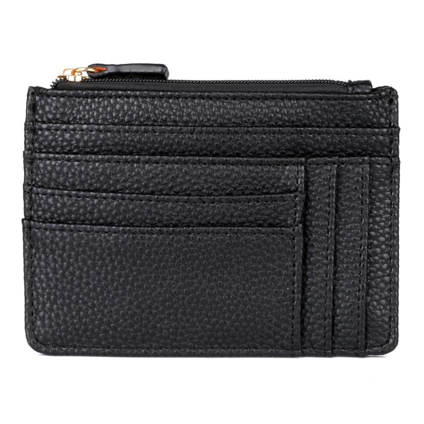 Solid Pebble Vegan Leather Slot Coin Case