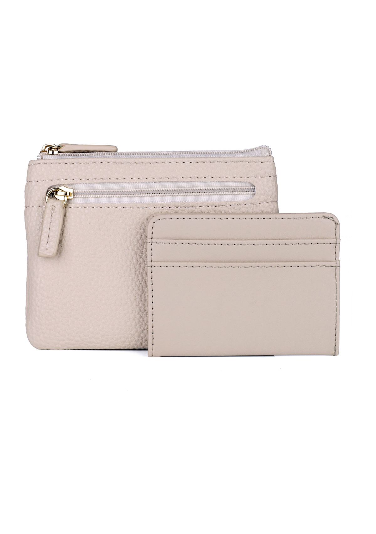 Solid Pebble Vegan Leather Lg ID Coin Case