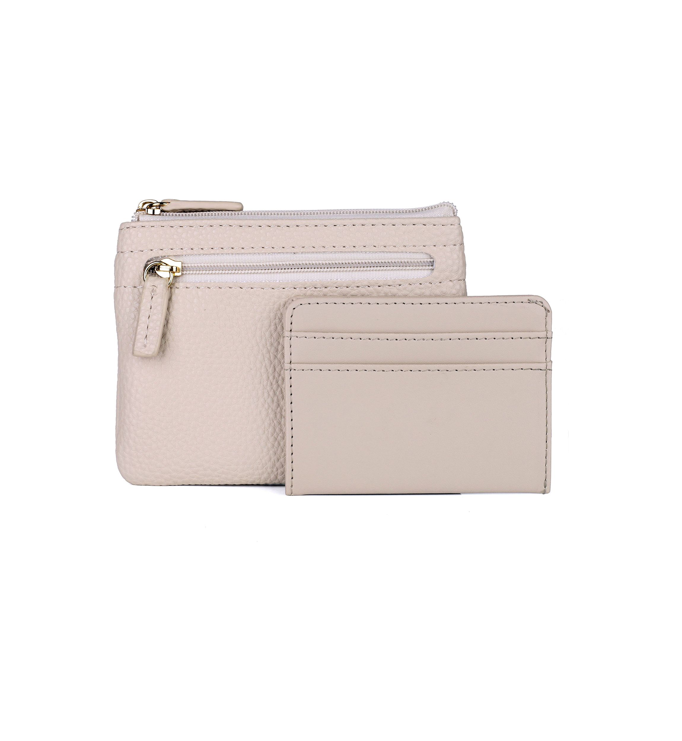 Solid Pebble Vegan Leather Lg ID Coin Case
