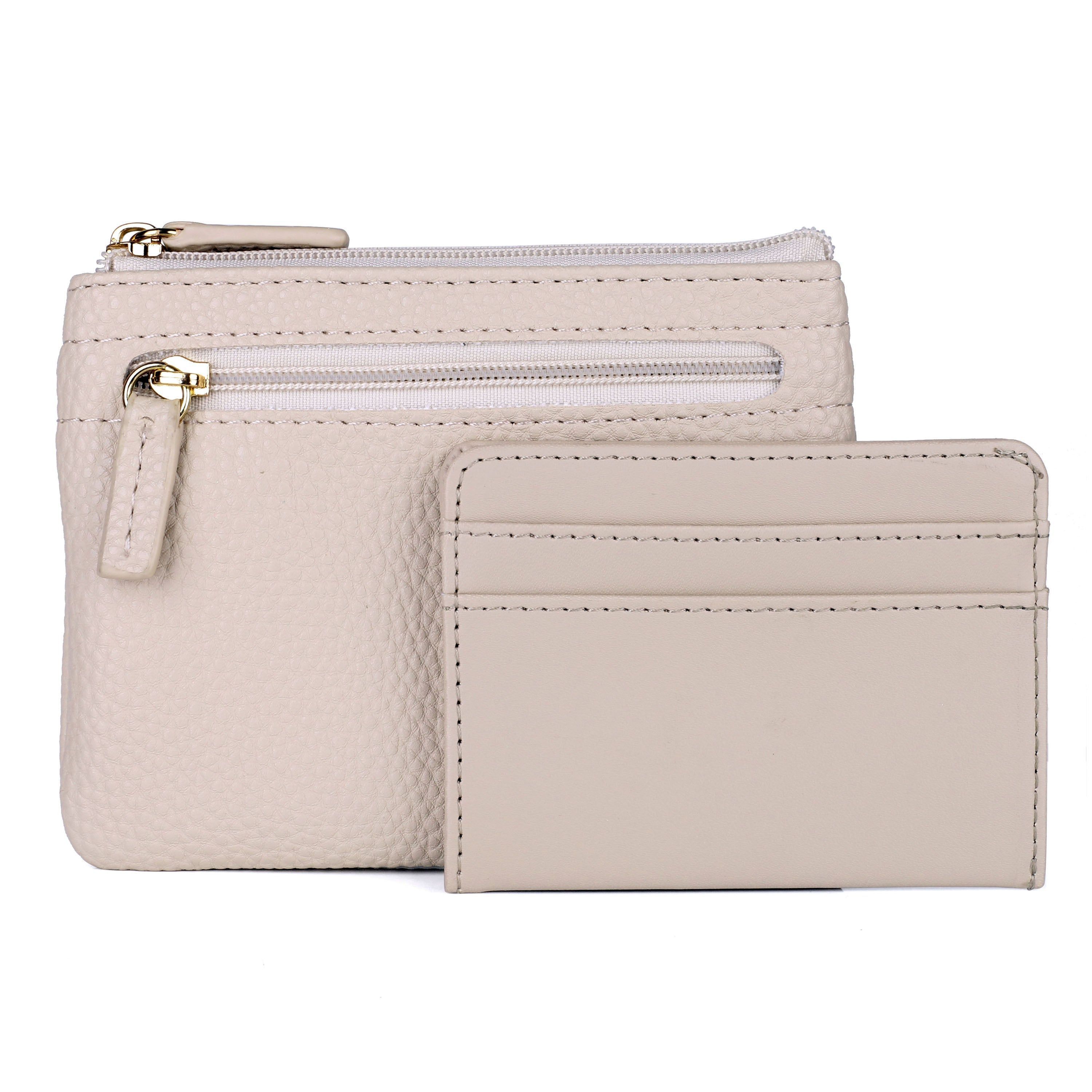 Solid Pebble Vegan Leather Lg ID Coin Case