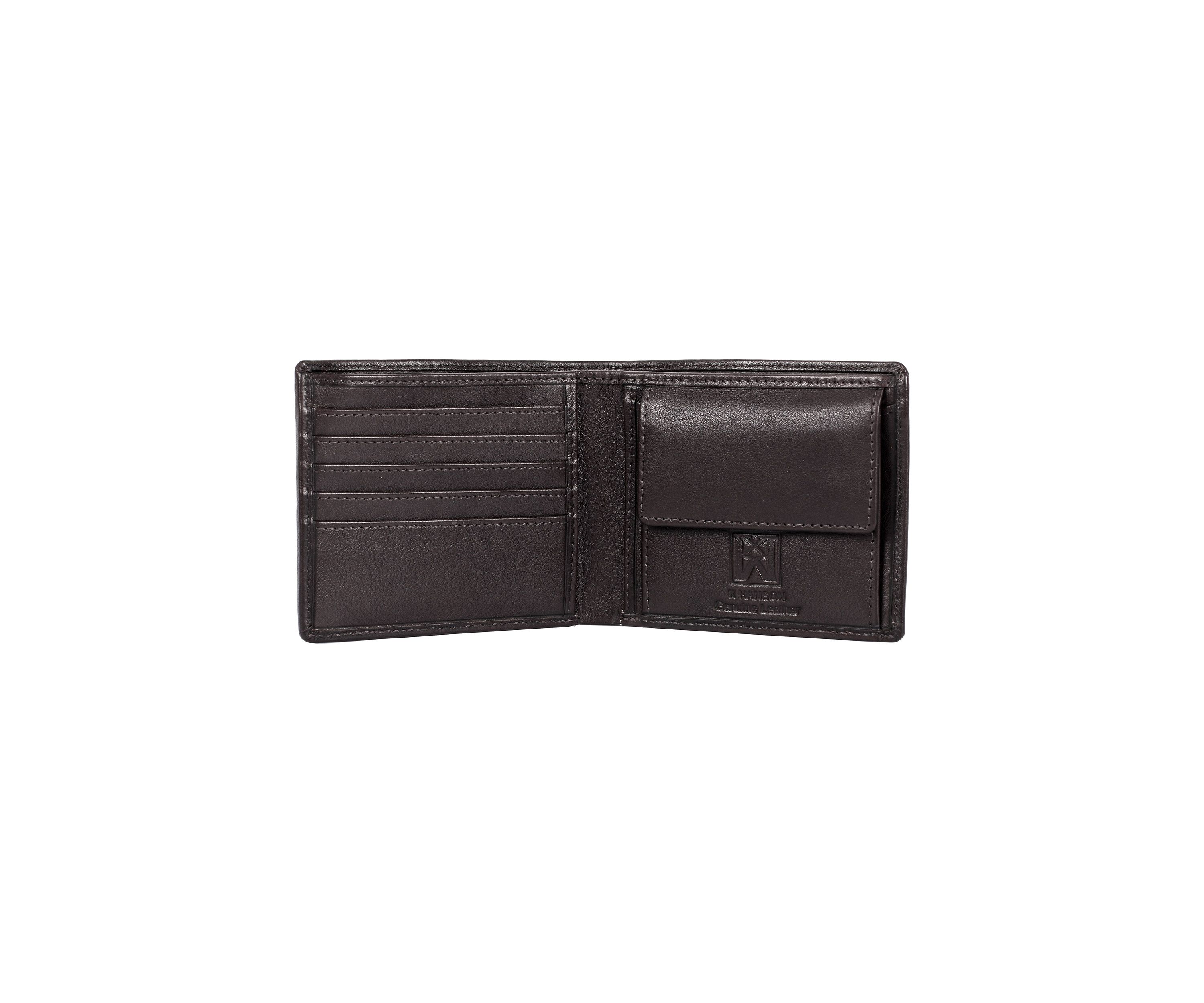 RFID Blocking Leather Wallet with Coin Pocket