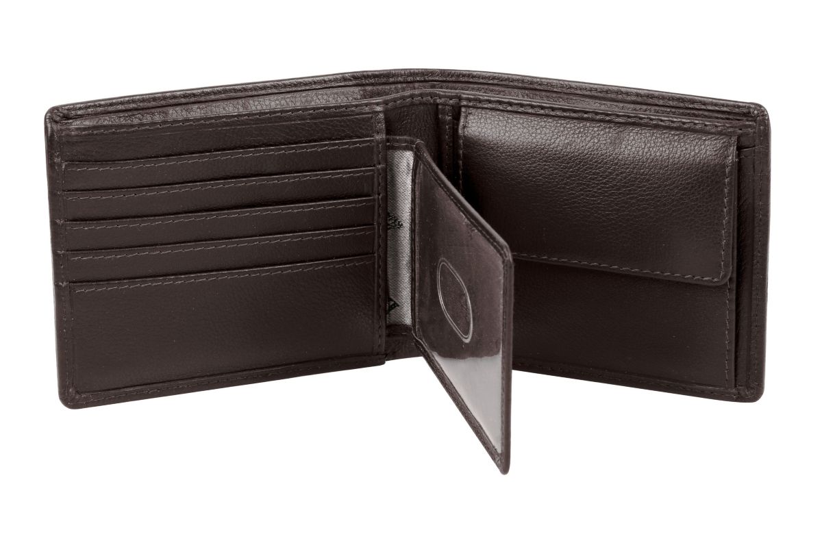 RFID Blocking Martin Coin Pocket Leather Wallet