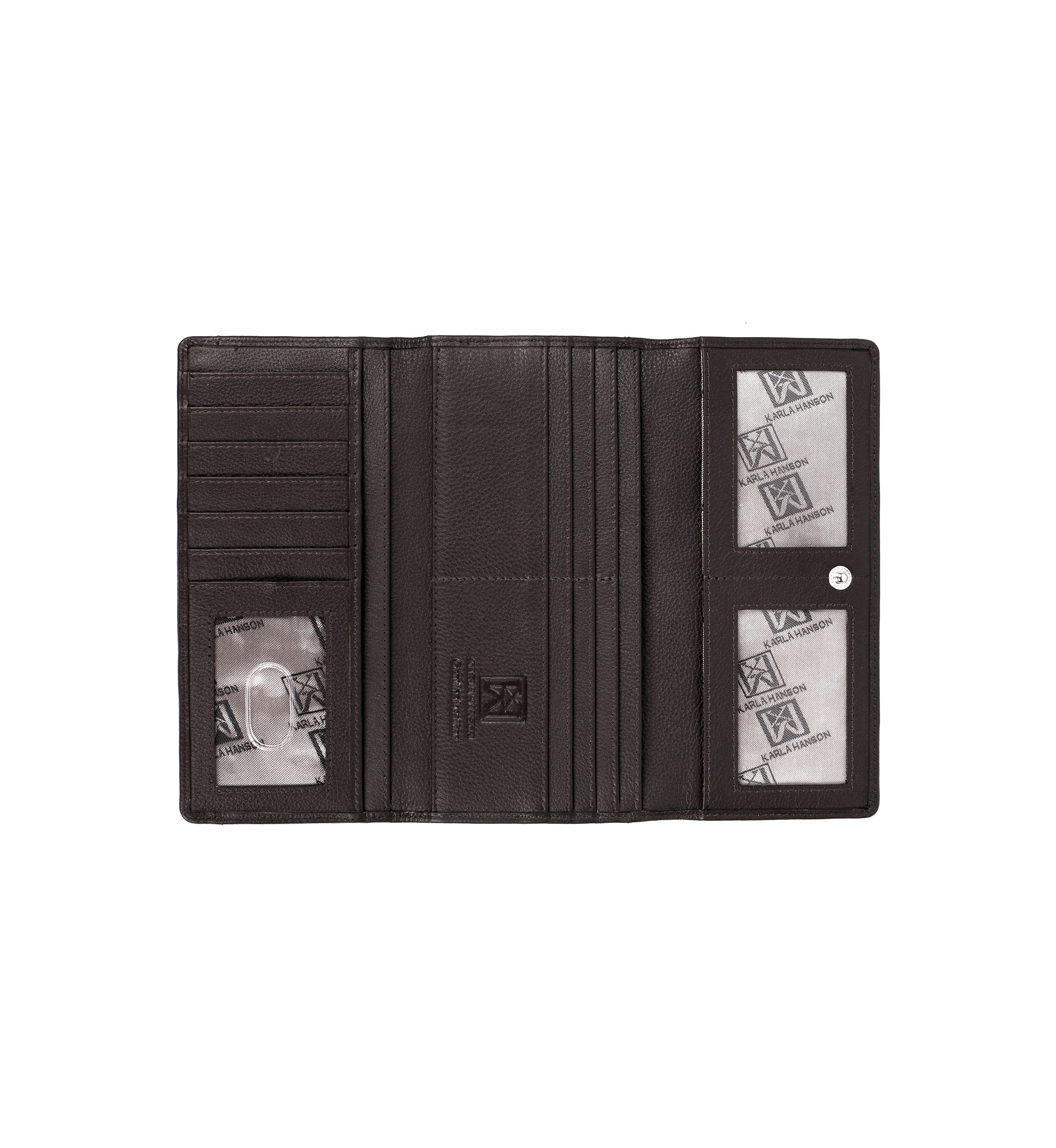 RFID Blocking Leather Trifold Wallet