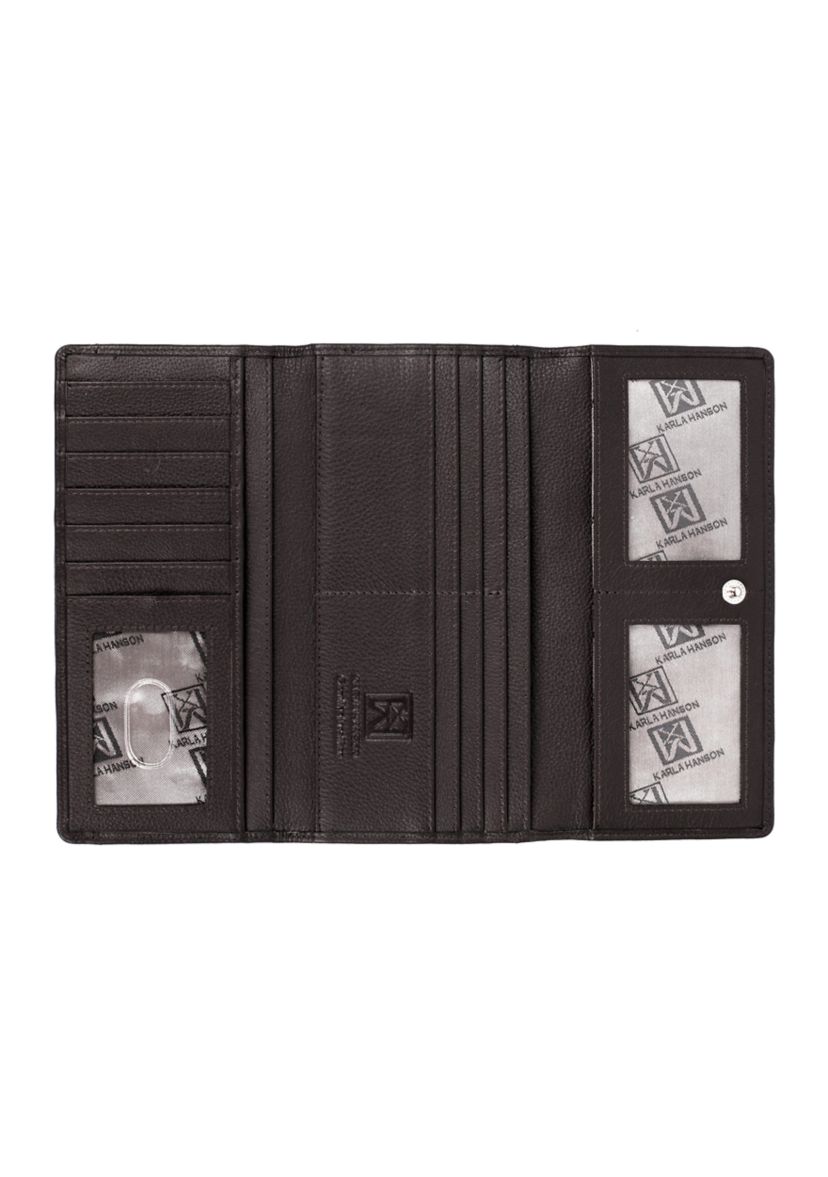 RFID Blocking Leather Trifold Wallet