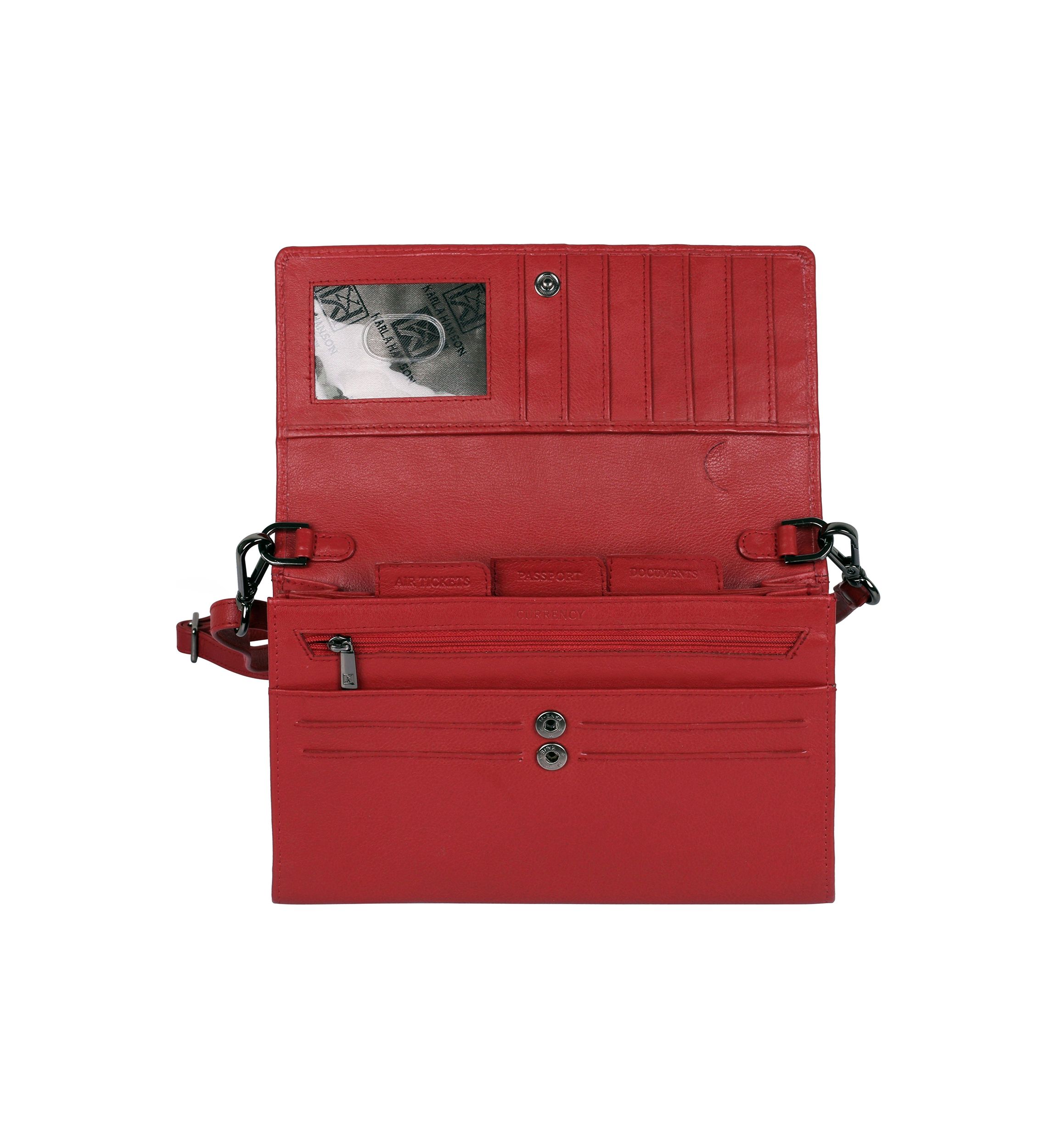Delia RFID Blocking Leather Crossbody Clutch