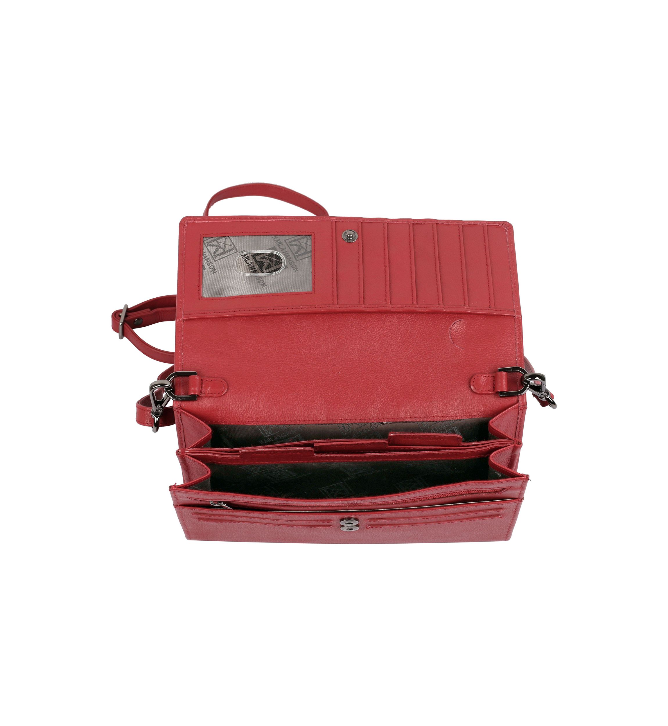 Delia RFID Blocking Leather Crossbody Clutch