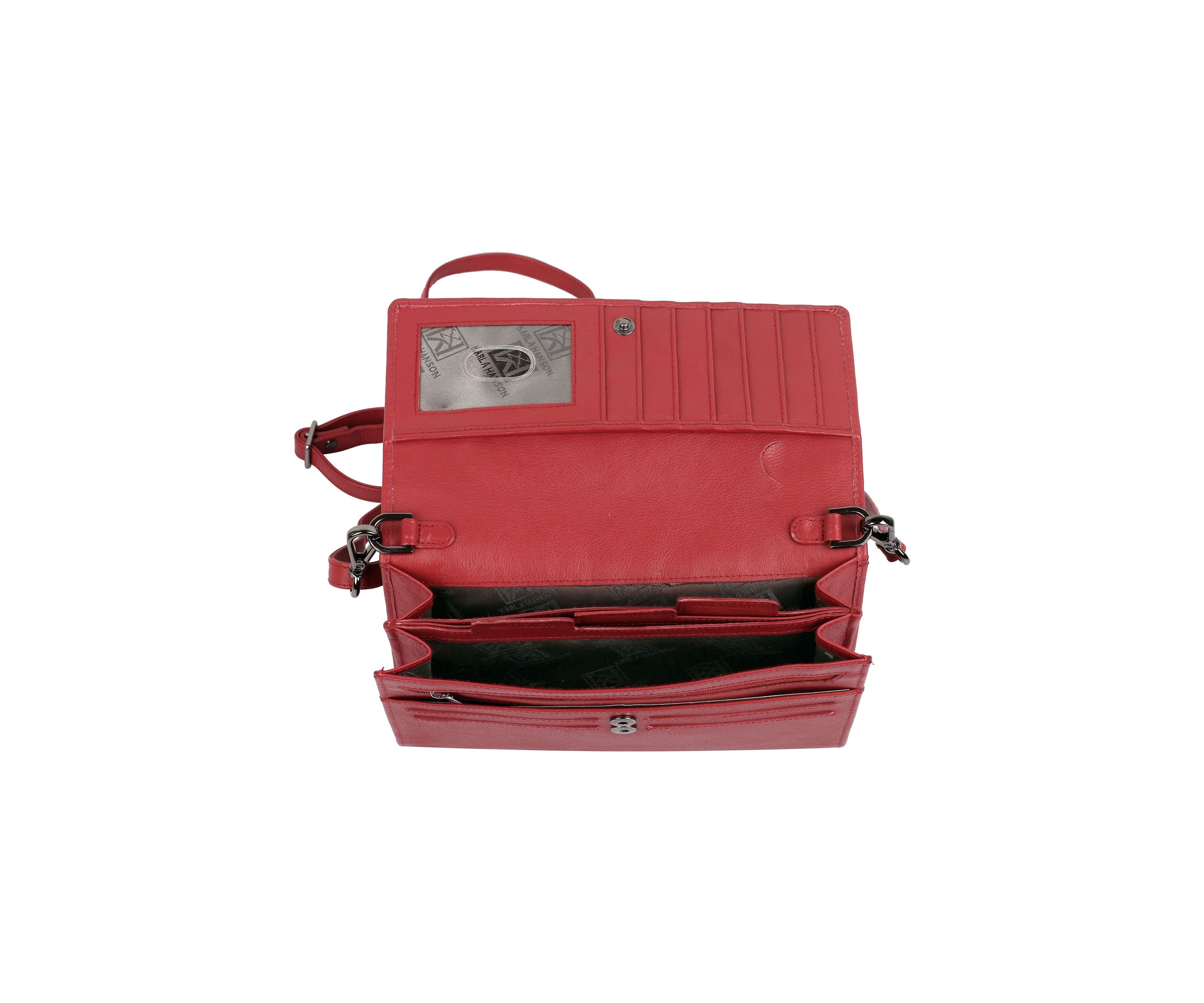 Delia RFID Blocking Leather Crossbody Clutch