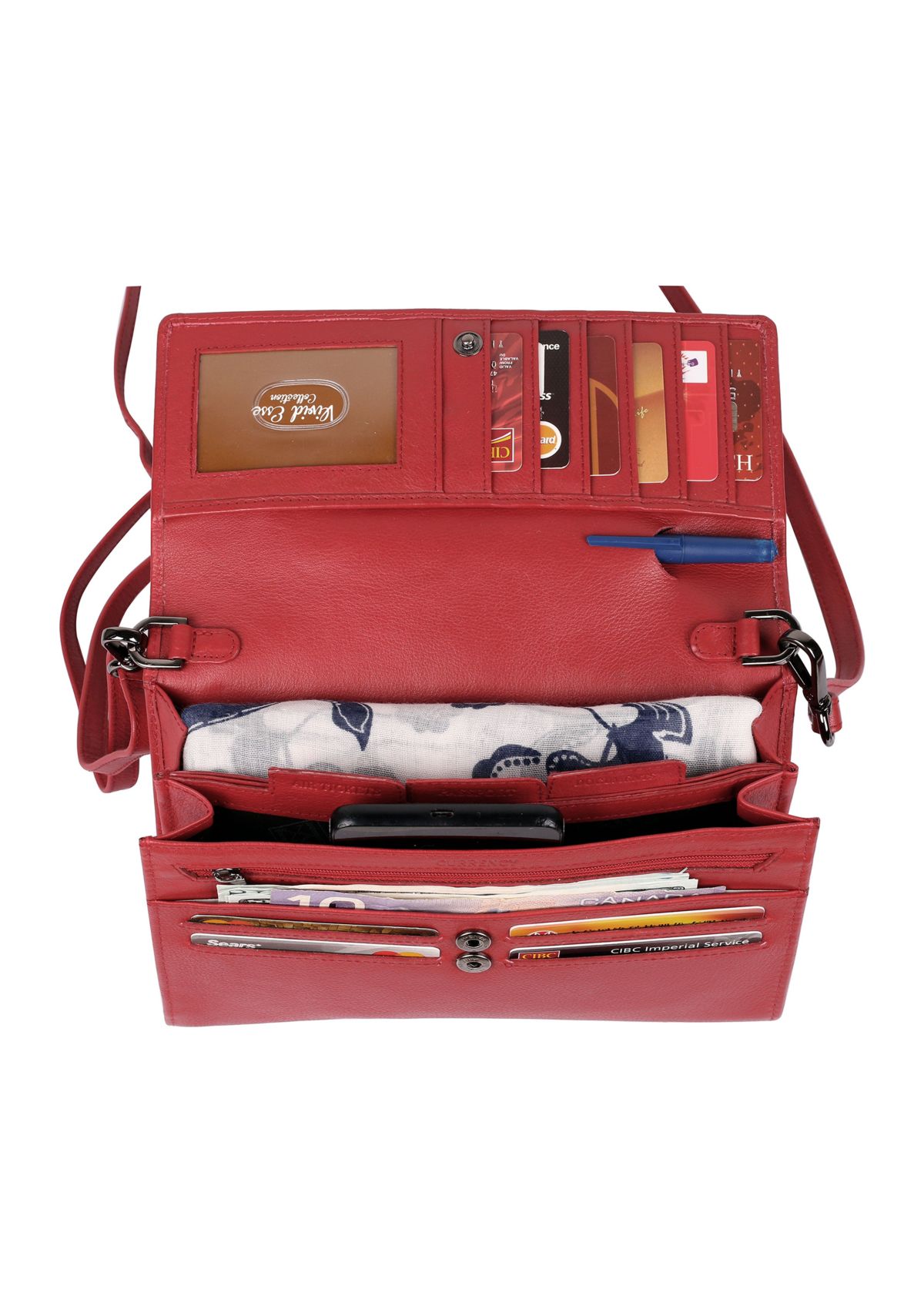 Delia RFID Blocking Leather Crossbody Clutch