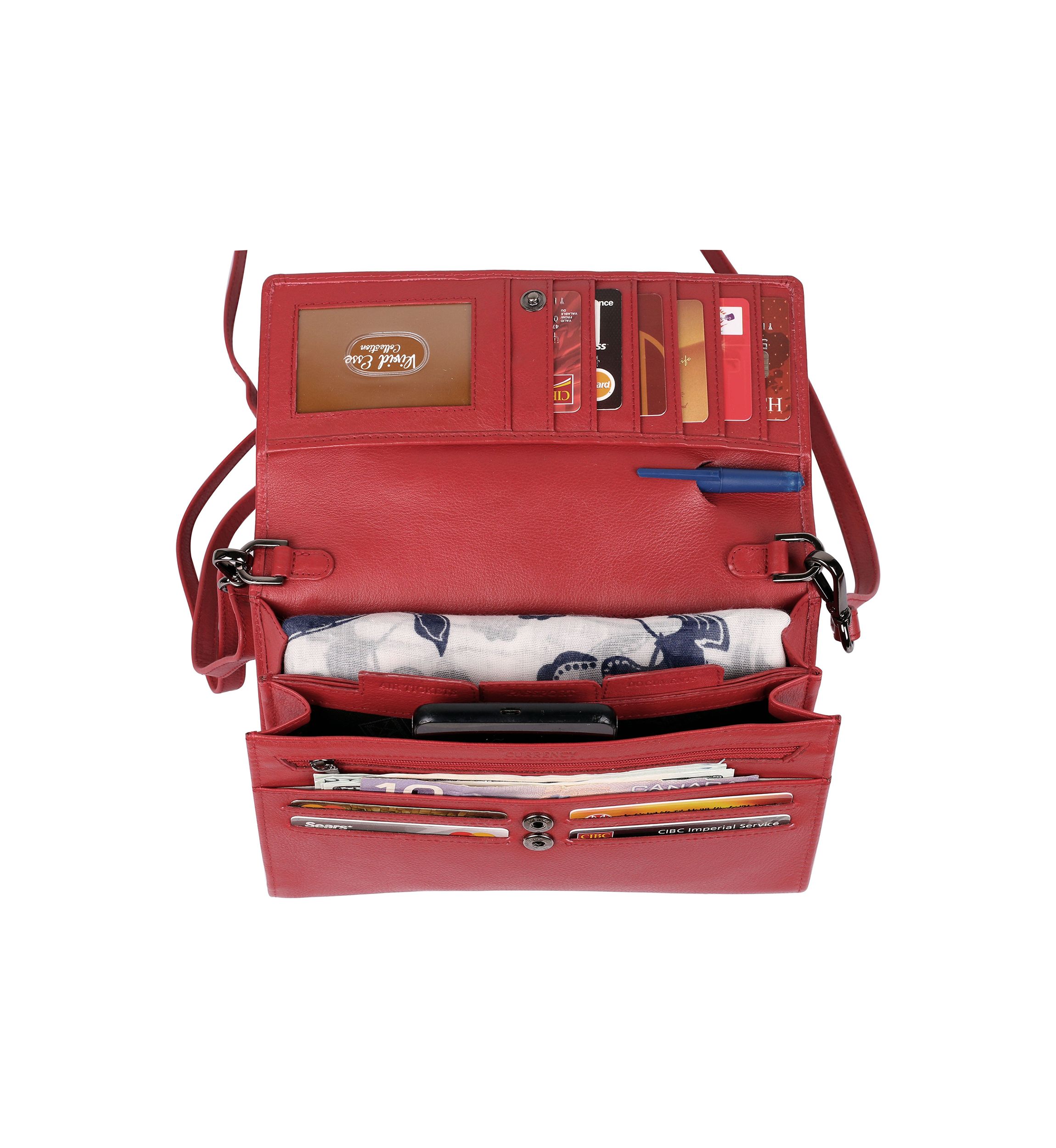 Delia RFID Blocking Leather Crossbody Clutch
