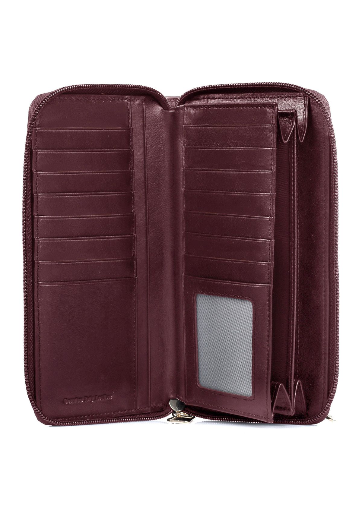 RFID Blocking Leather Zip-around Wallet