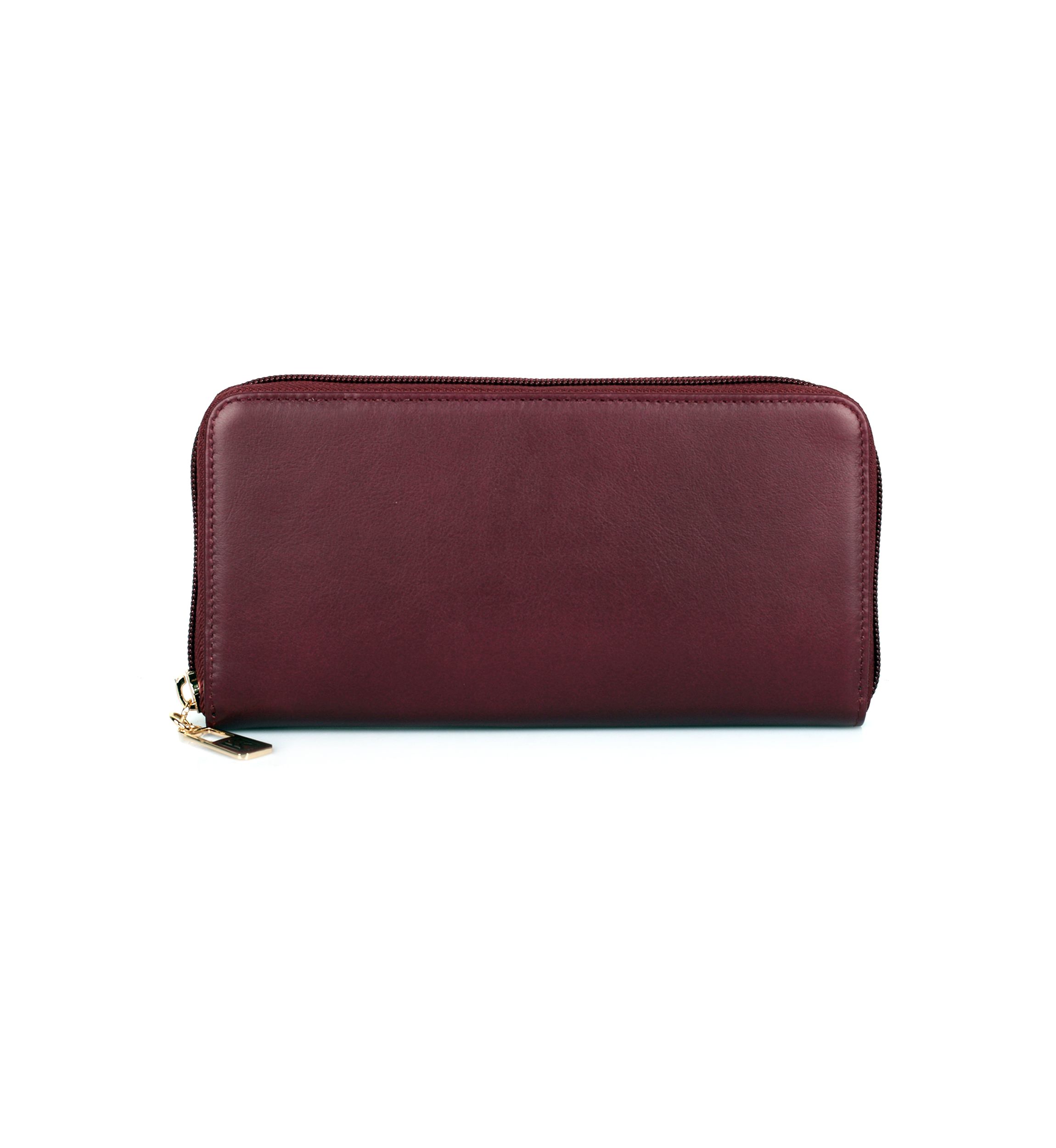 RFID Blocking Leather Zip-around Wallet