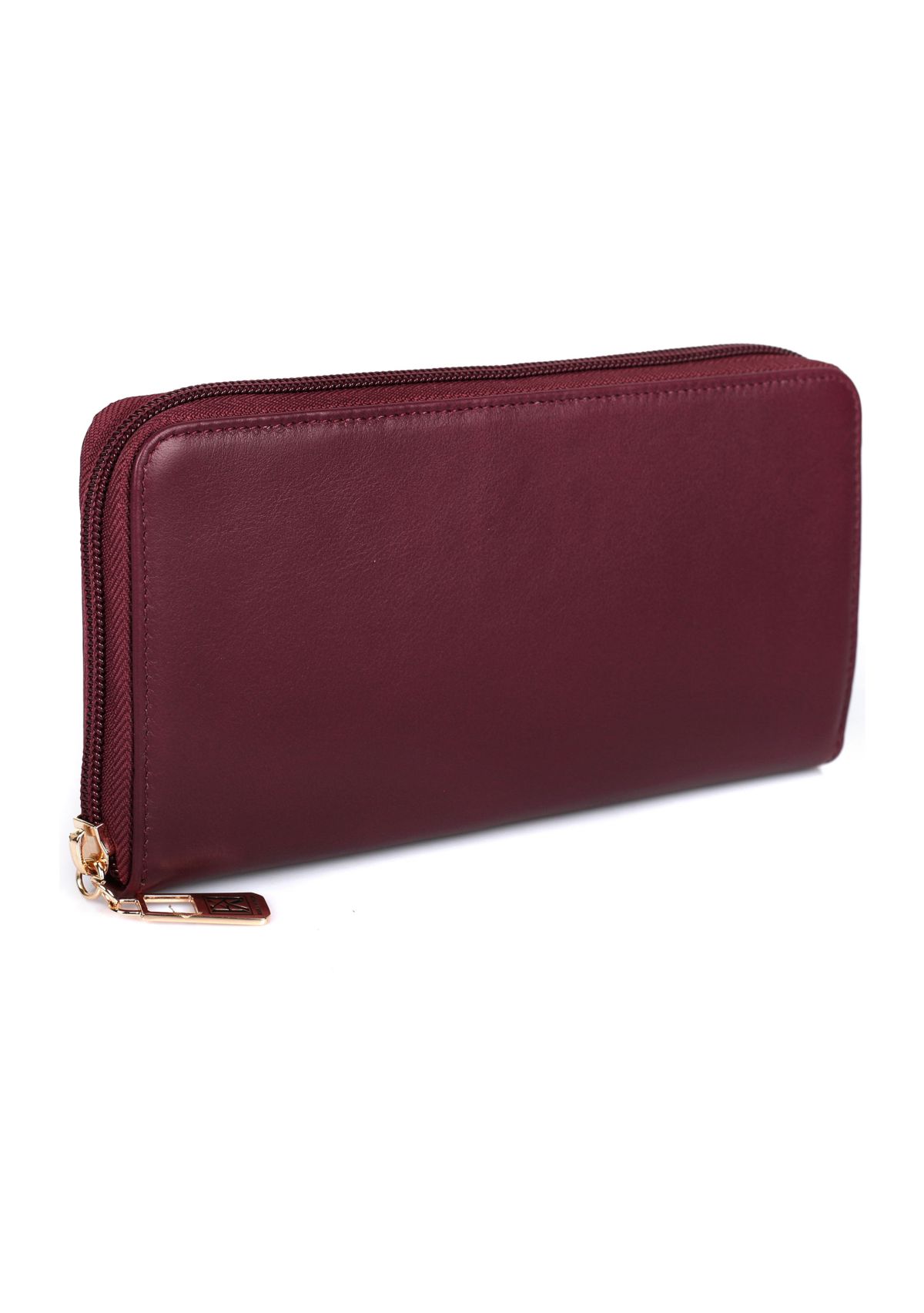 RFID Blocking Leather Zip-around Wallet