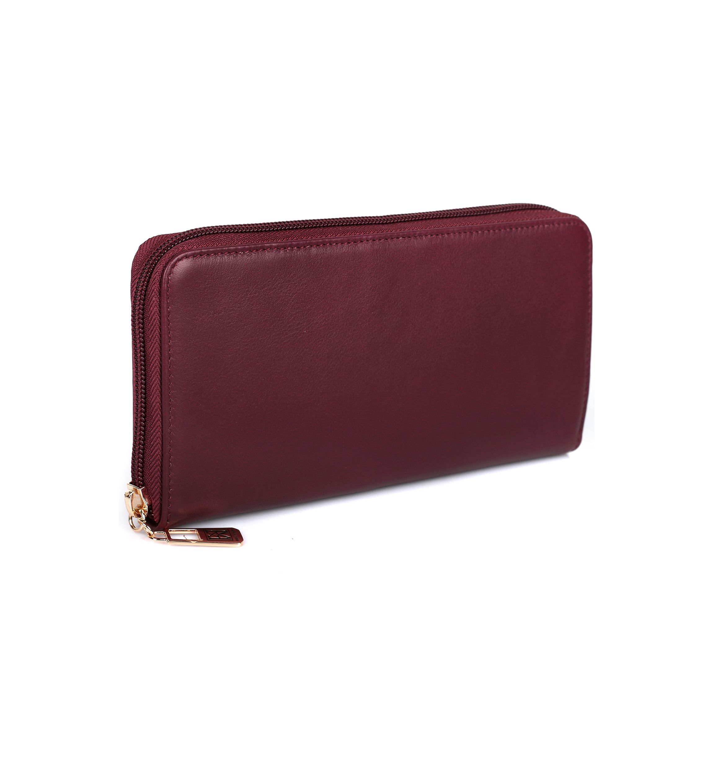 RFID Blocking Leather Zip-around Wallet
