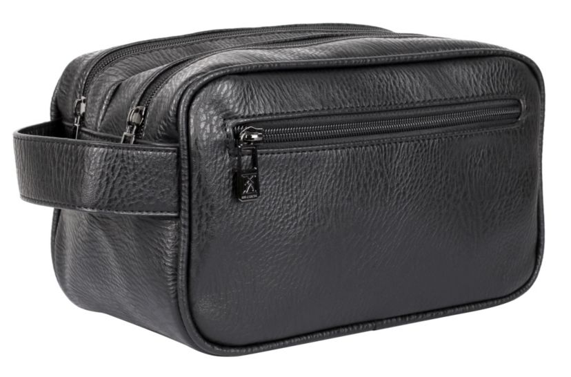 Mens Travel Double Zipper Toiletry Bag