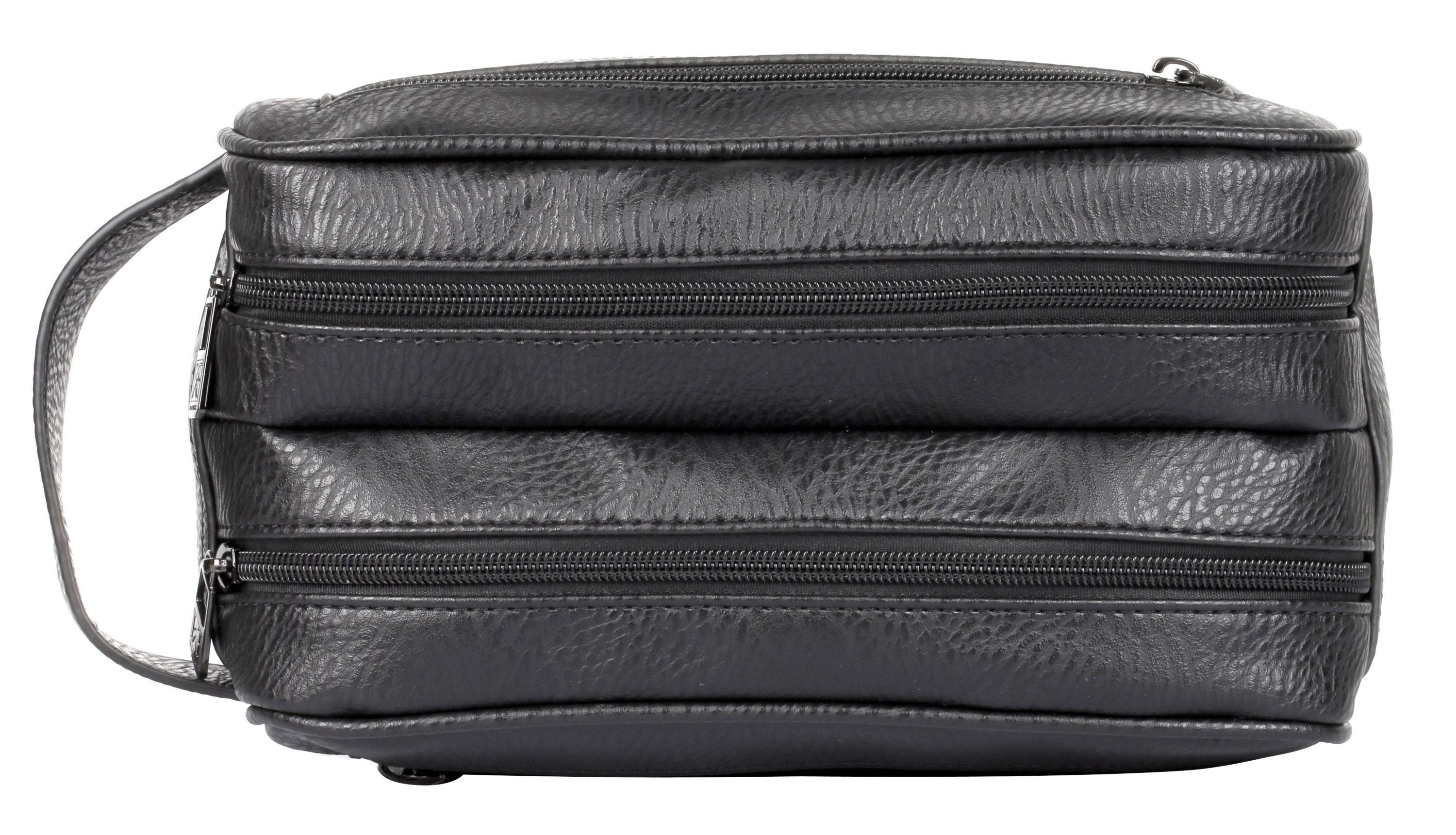 Mens Travel Double Zipper Toiletry Bag