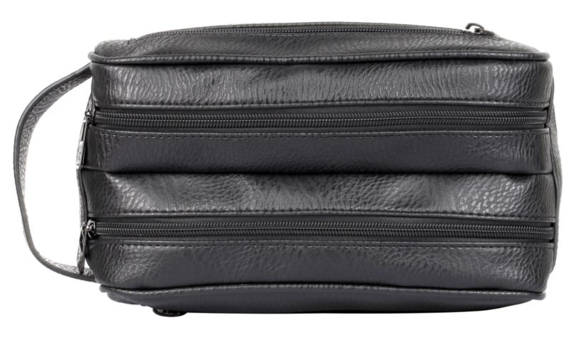 Mens Travel Double Zipper Toiletry Bag