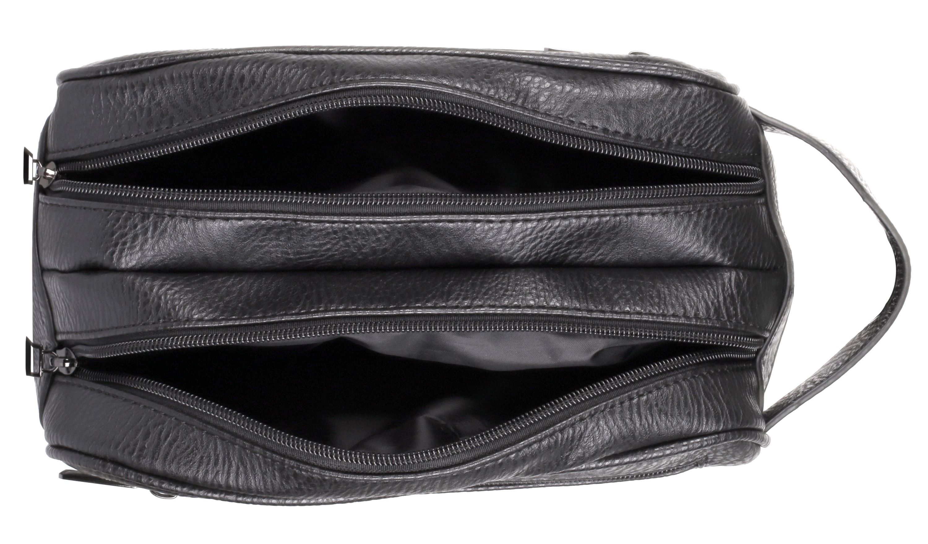 Mens Travel Double Zipper Toiletry Bag