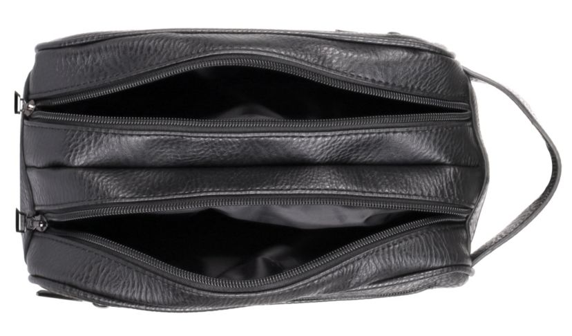 Mens Travel Double Zipper Toiletry Bag