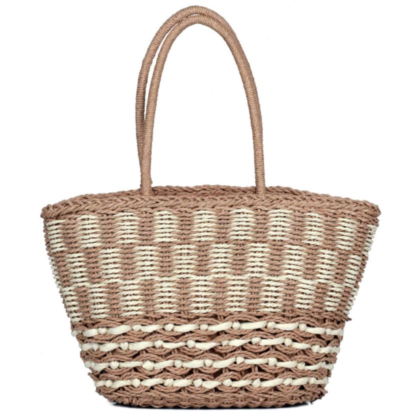 Straw EW Tote With Tassel